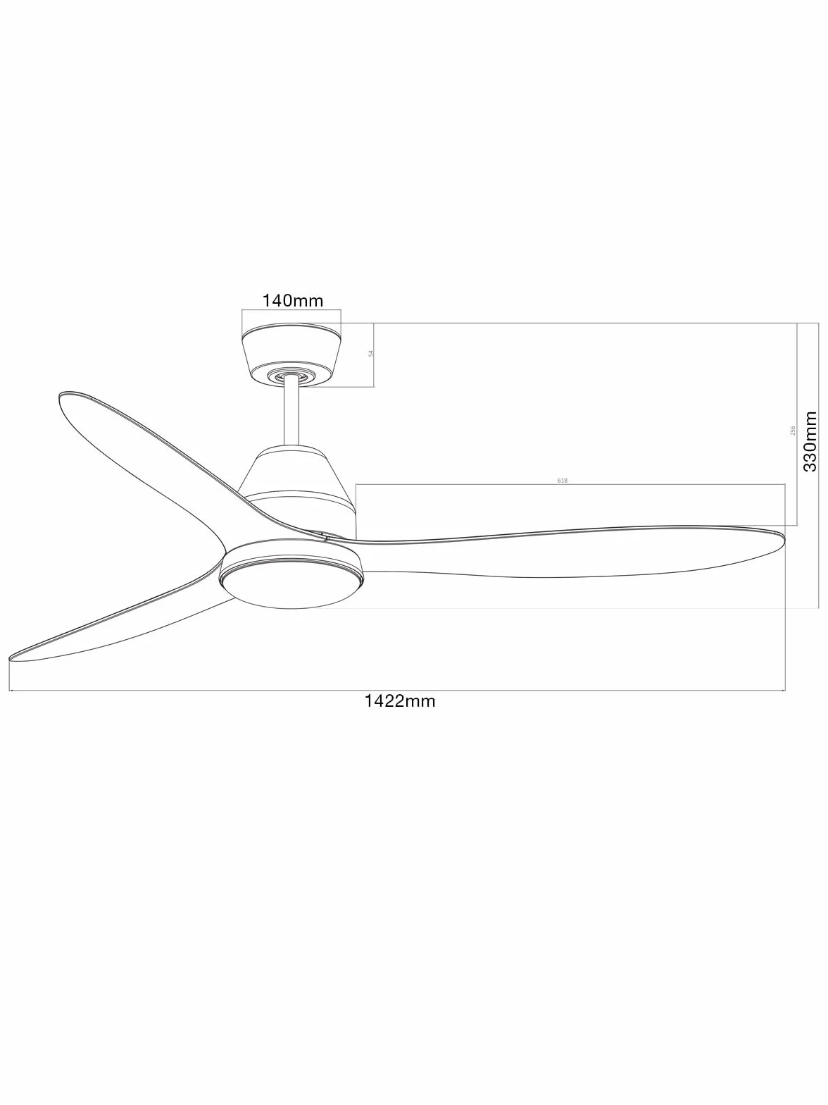 Lucci air Ventilador de techo Airfusion Whitehaven con plafón plano, diámetro de 142 cm