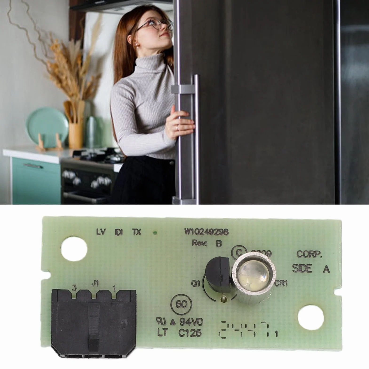 Ausla Tablero de Control de Refrigerador Material de PC Módulo de Control de Máquina de Hielo W10832970 W10870822 Reemplazo de Enchufe para Reparación de Refrigeradores Usuarios y Técnicos de