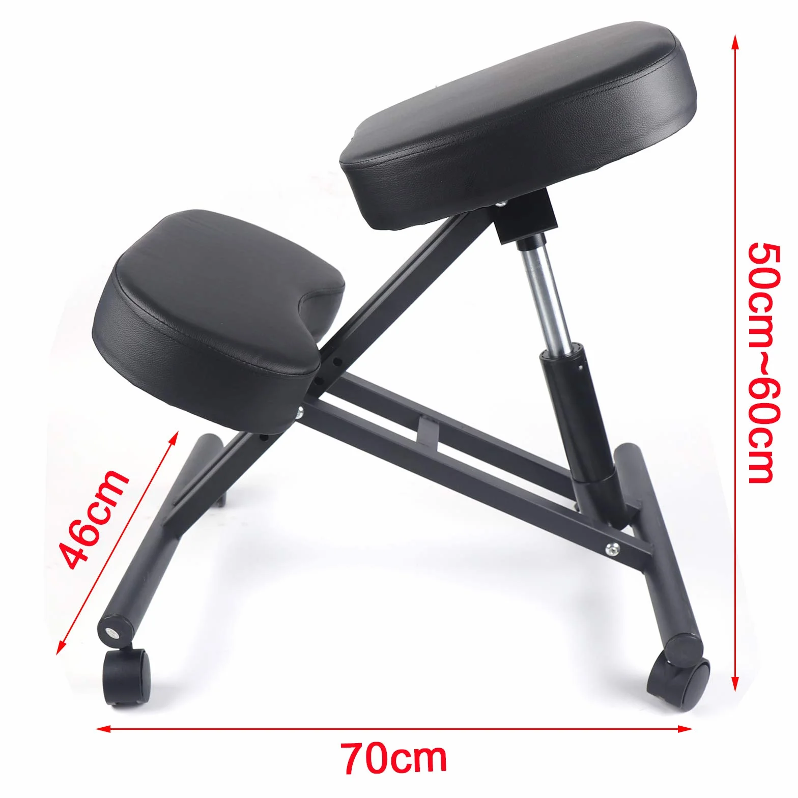 Silla de rodilla regulable en altura con 4 ruedas, taburete ergonómico para sentarse dinámicamente, alivia el dolor de espalda en la oficina y en casa, taburete flexible para rodillas
