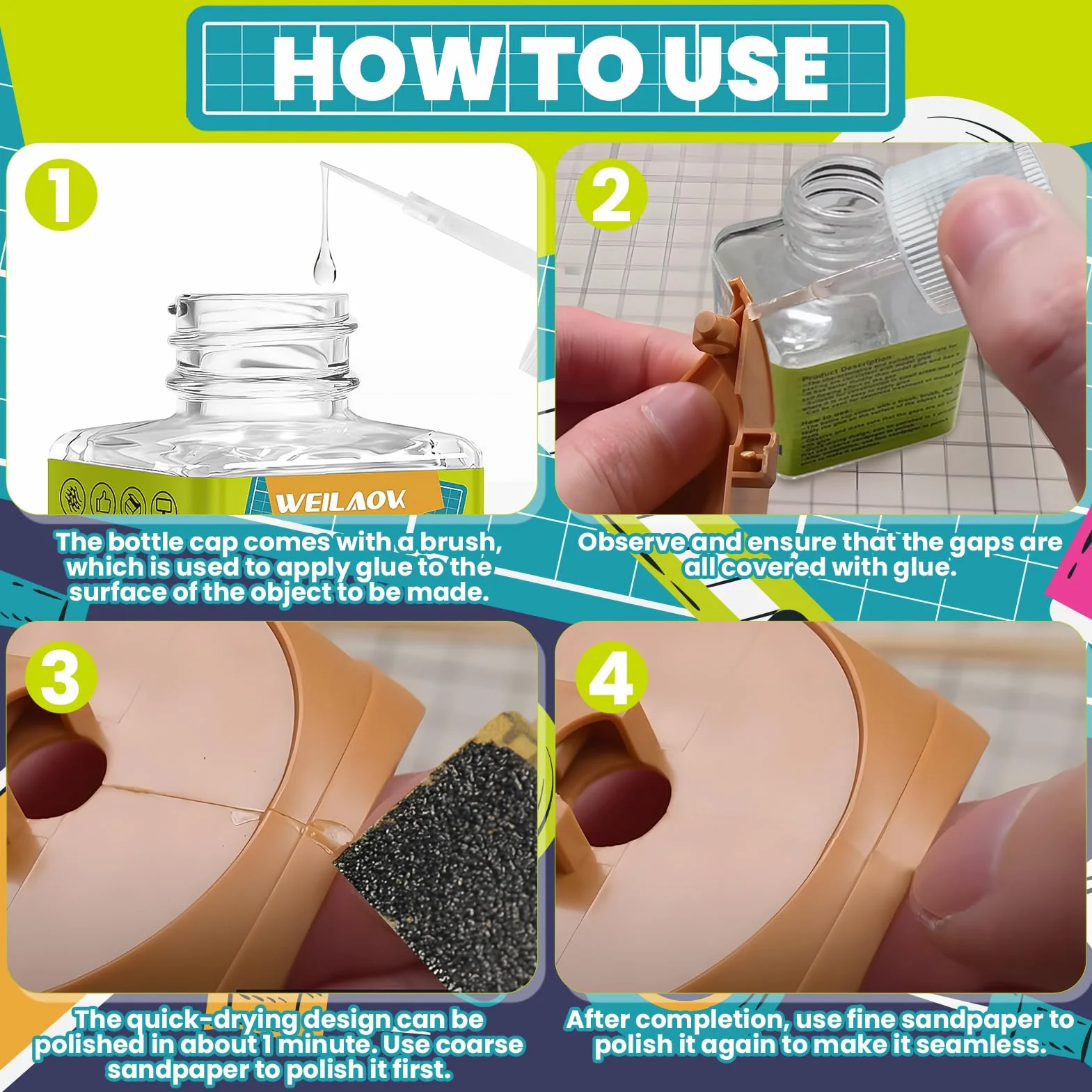 Pegamento Maquetas, Pegamento para Plastico, Pegamento Modelismo, Cemento Extrafino de Fijación Rápida, Varios Adhesivos Rellenos, Cola Transparente Manualidades para Maquetas, 40ml