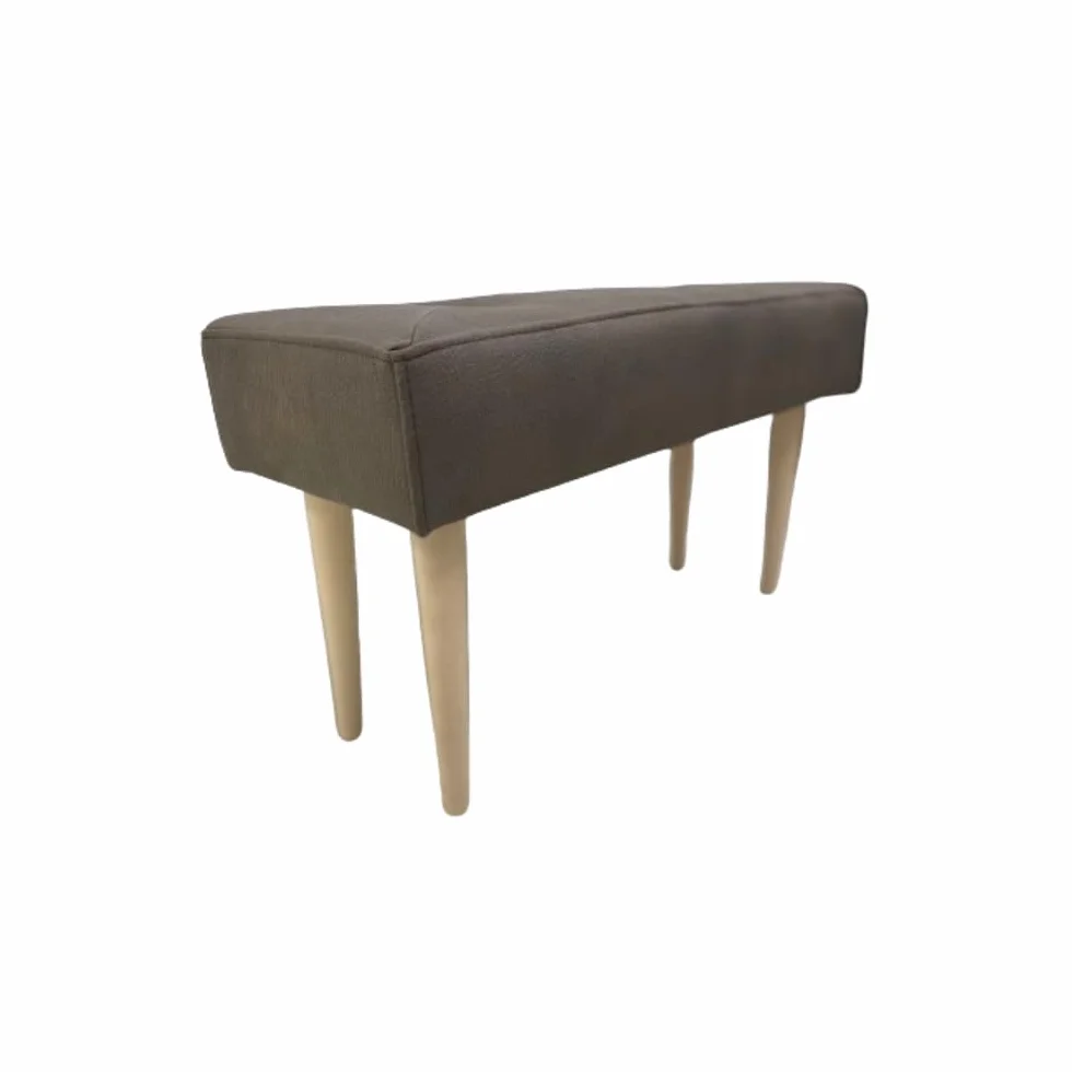 Banco Tapizado con Patas de Madera - 70x30cm Asiento cómodo, Banqueta para Recibidor, Entrada, Dormitorio, Salón (Tela Vivaldi Marengo)