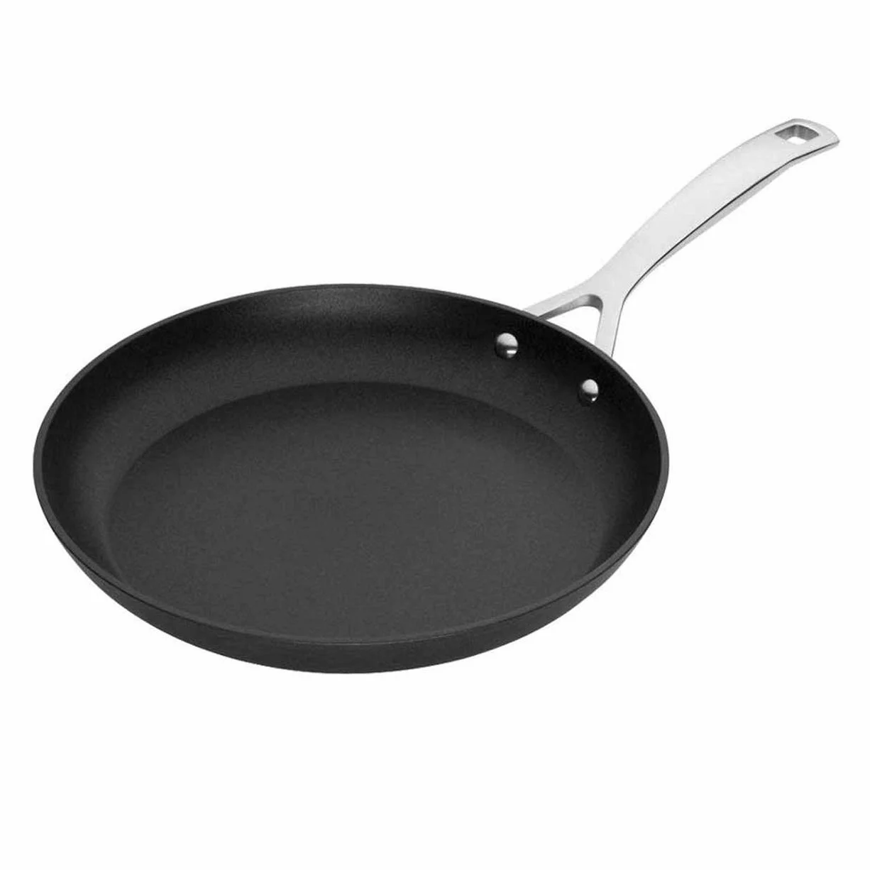 LE CREUSET Sartén baja de aluminio antiadherente, diámetro 22 cm, para todas las fuentes de calor, incluso la inducción, Antracita/Plateado, 51112220010002