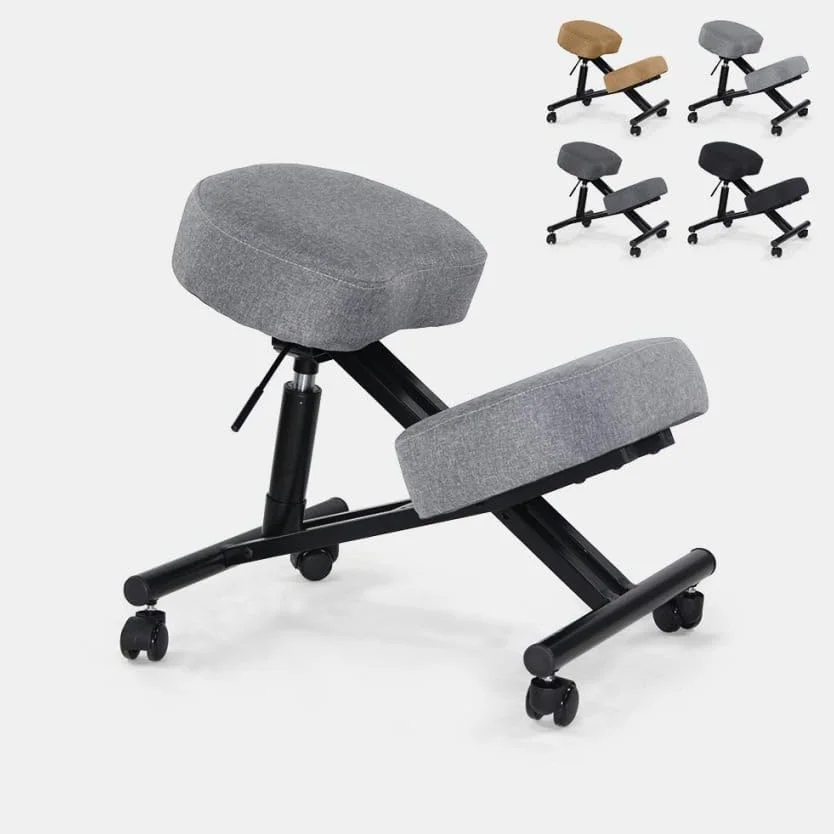 Produce Shop Silla ergonómica de Rodillas postural Modelo Sueco de Tejido Balancesteel Lux - Gris