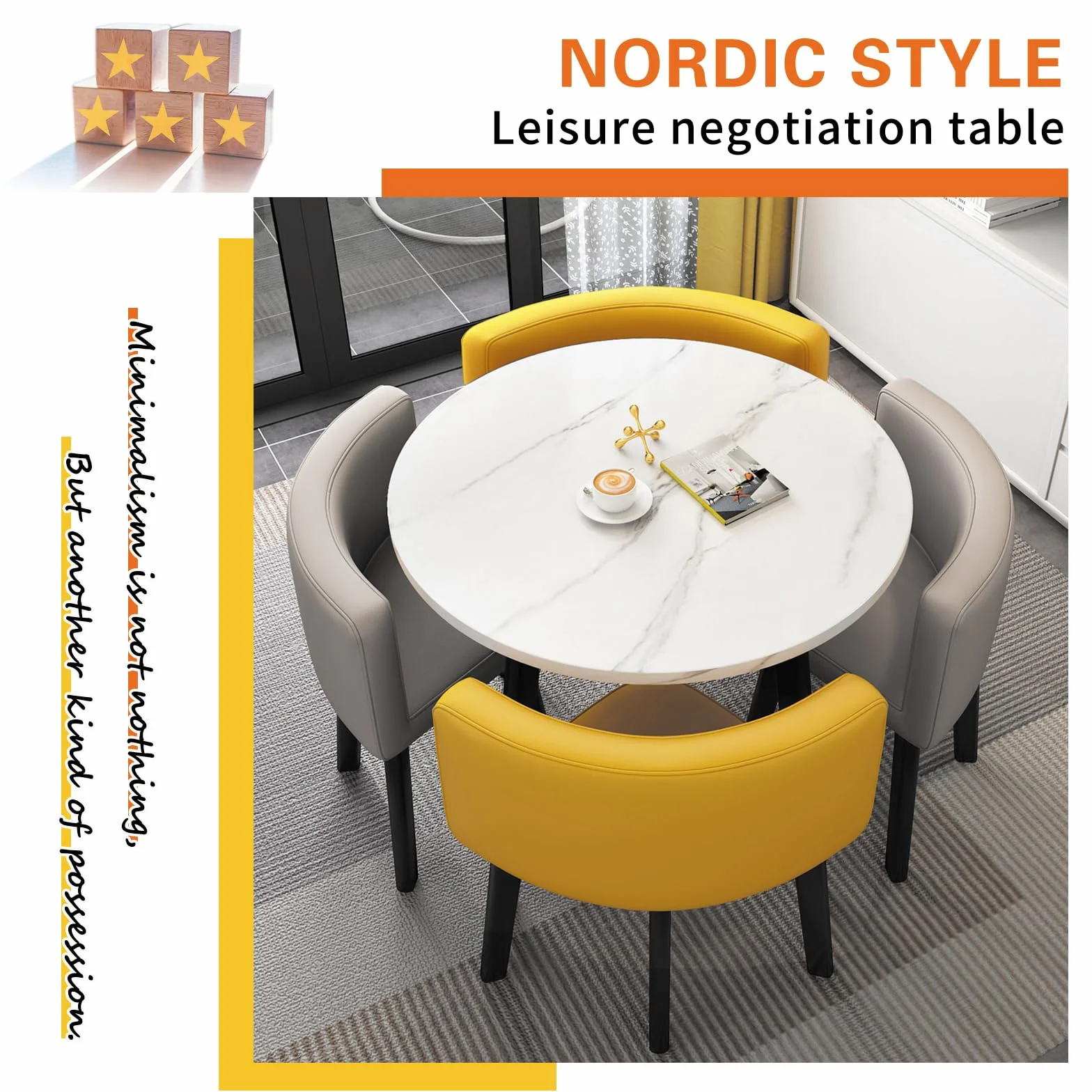Moderno juego de mesa redonda para conferencias, mesa de comedor con sillas, muebles de cocina elegantes para cena, 80 x 75 cm, perfecto para el hogar y la oficina