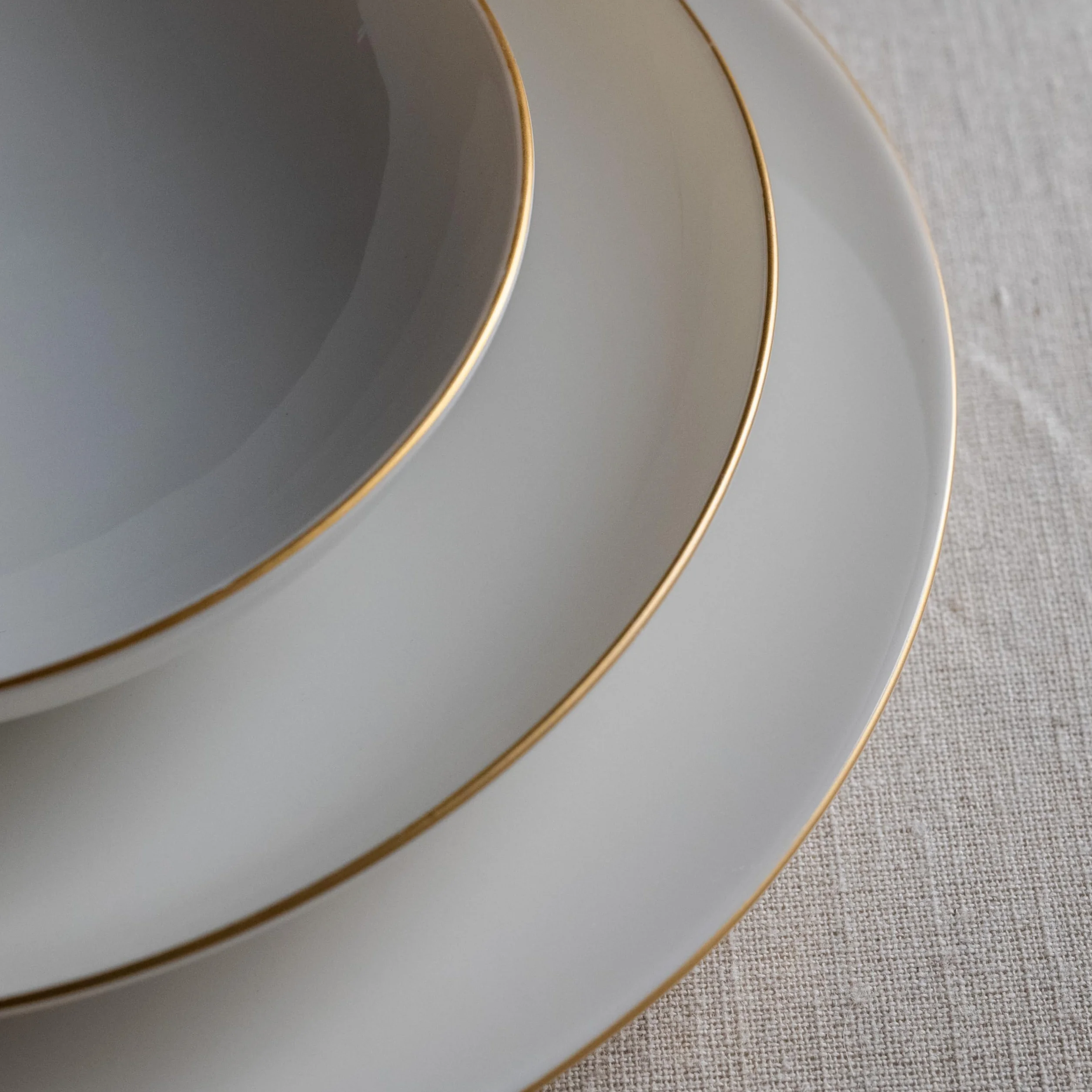 Vajilla Güral Porselen Atina Dinner Oro - 18 piezas para 6 personas -Vajilla Completa de Porcelana Blanca