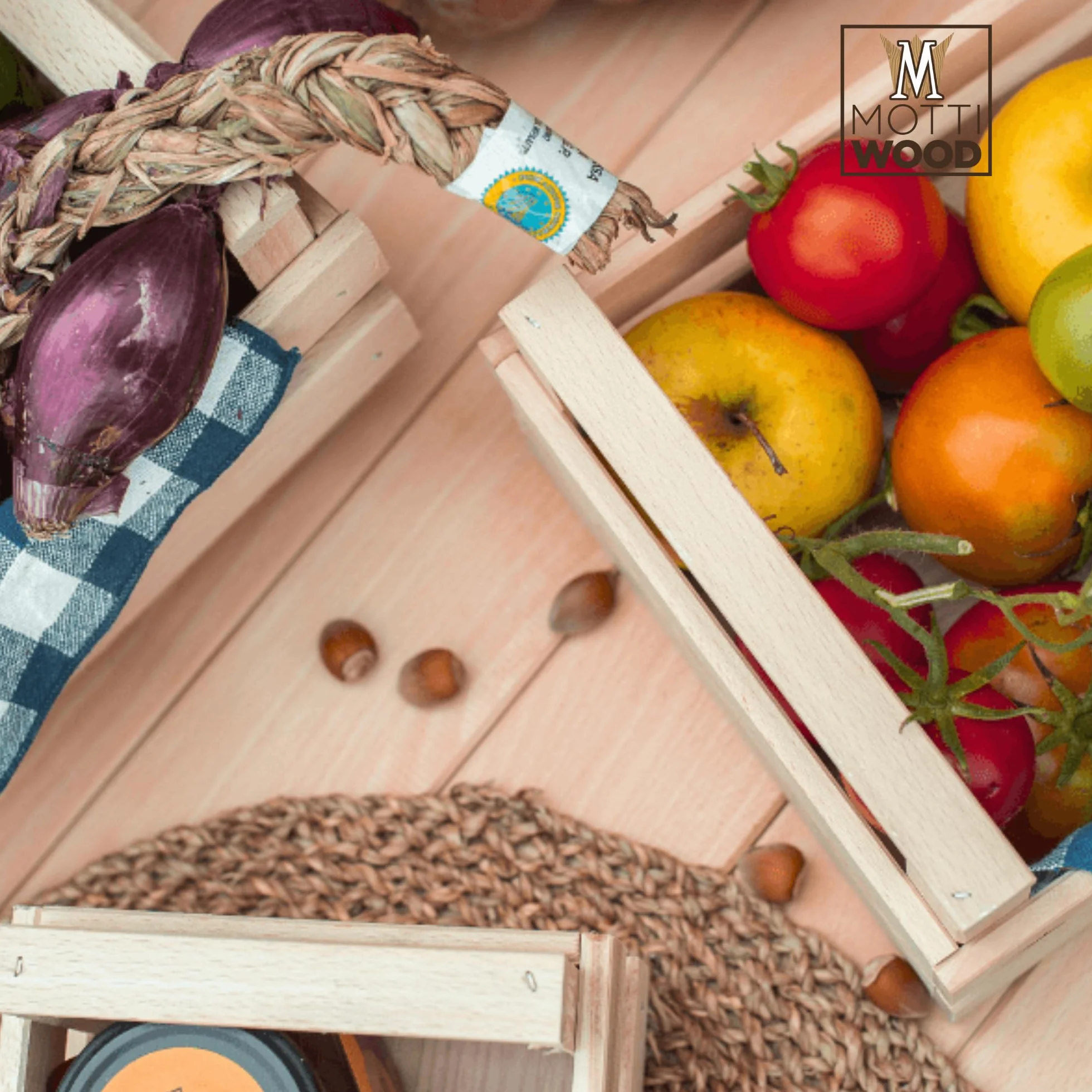 Juego de 5 cajas de madera multiusos, cestas portaobjetos, dimensiones: 27 x 19,5 x 12,5 cm, madera haya
