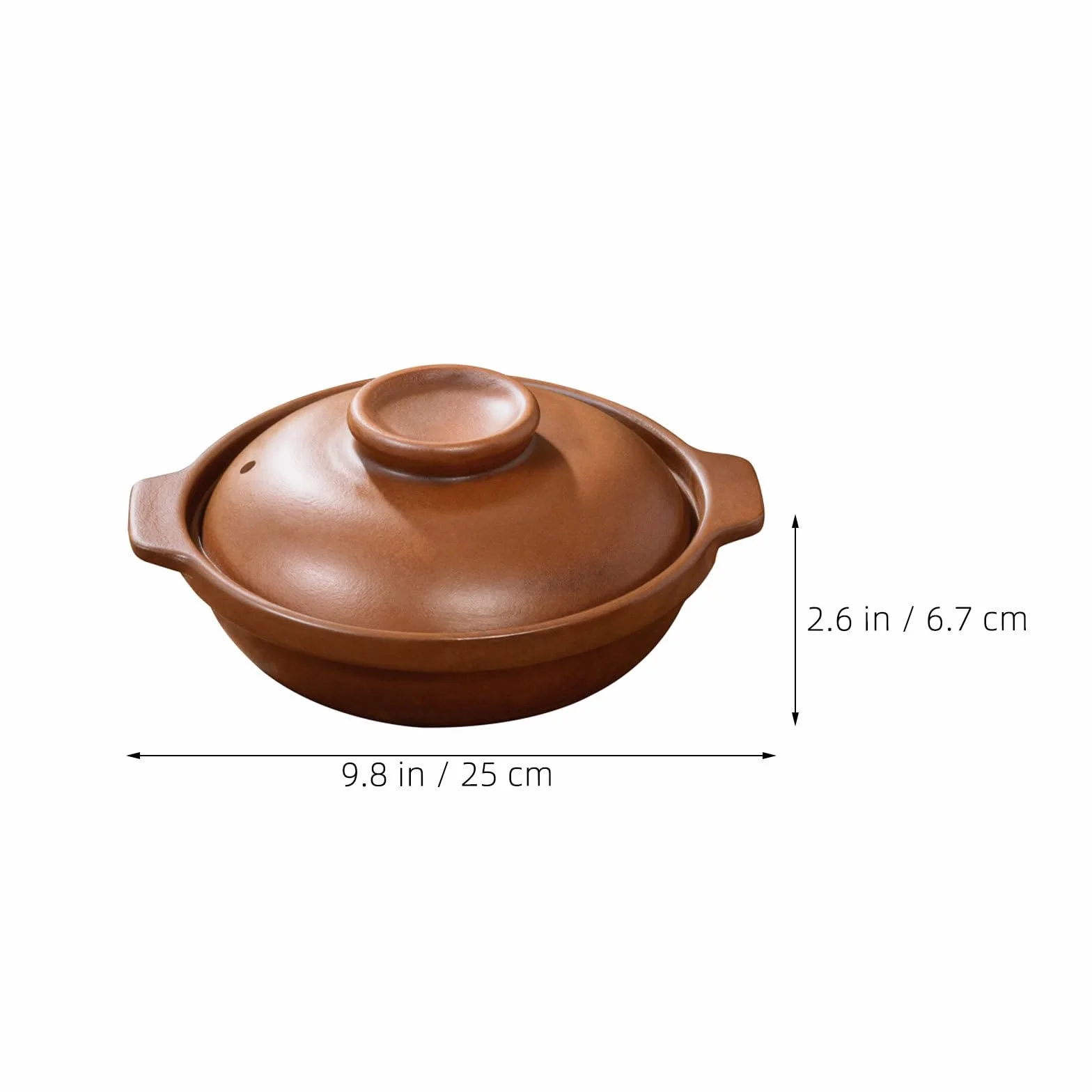 Olla de Barro para Bibimbap de 1 L, Arcilla Marrón | Diseño Clásico Retro, para 1-2 Personas, Uso en Cocina Doméstica y Celebraciones