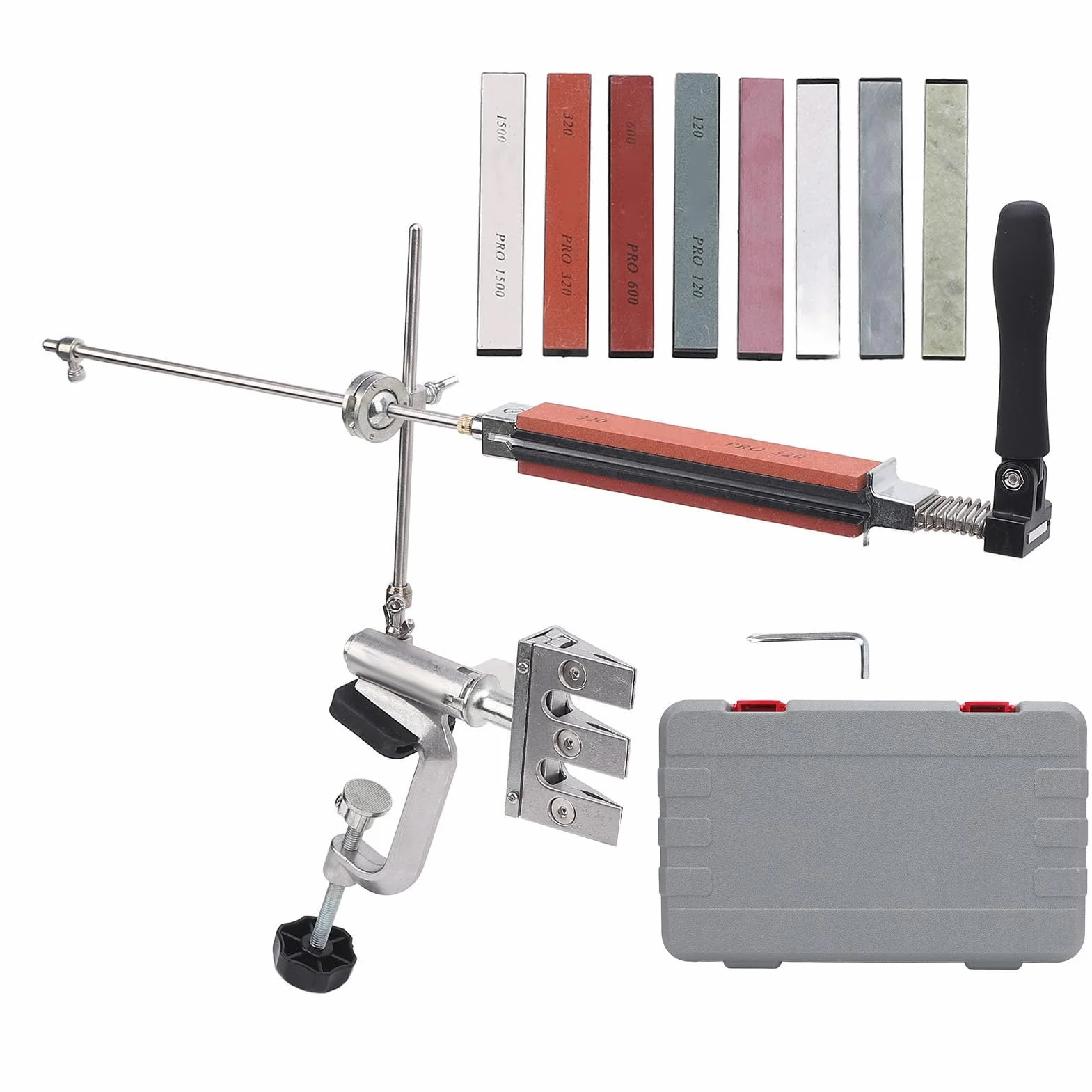 Luocute Kit de Afilado Profesional con Caja de Almacenamiento, Rotación de Flip de 360 Grados Angle de ángulo Fijo Clip de Cocina Chef Cutter Skinter Herramienta