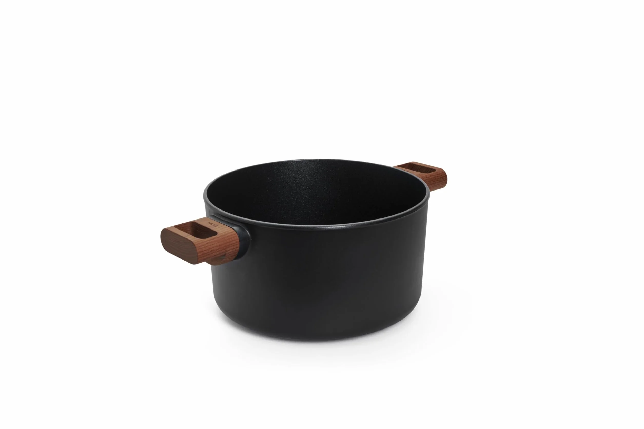 Woll Eco Logic QXR - Olla de 24 cm de diámetro, 14 cm de alto, 4,5 litros, con 2 asas laterales de madera, apta para todo tipo de cocinas, sin PFAS, revestimiento antiadherente, aluminio fundido, apto
