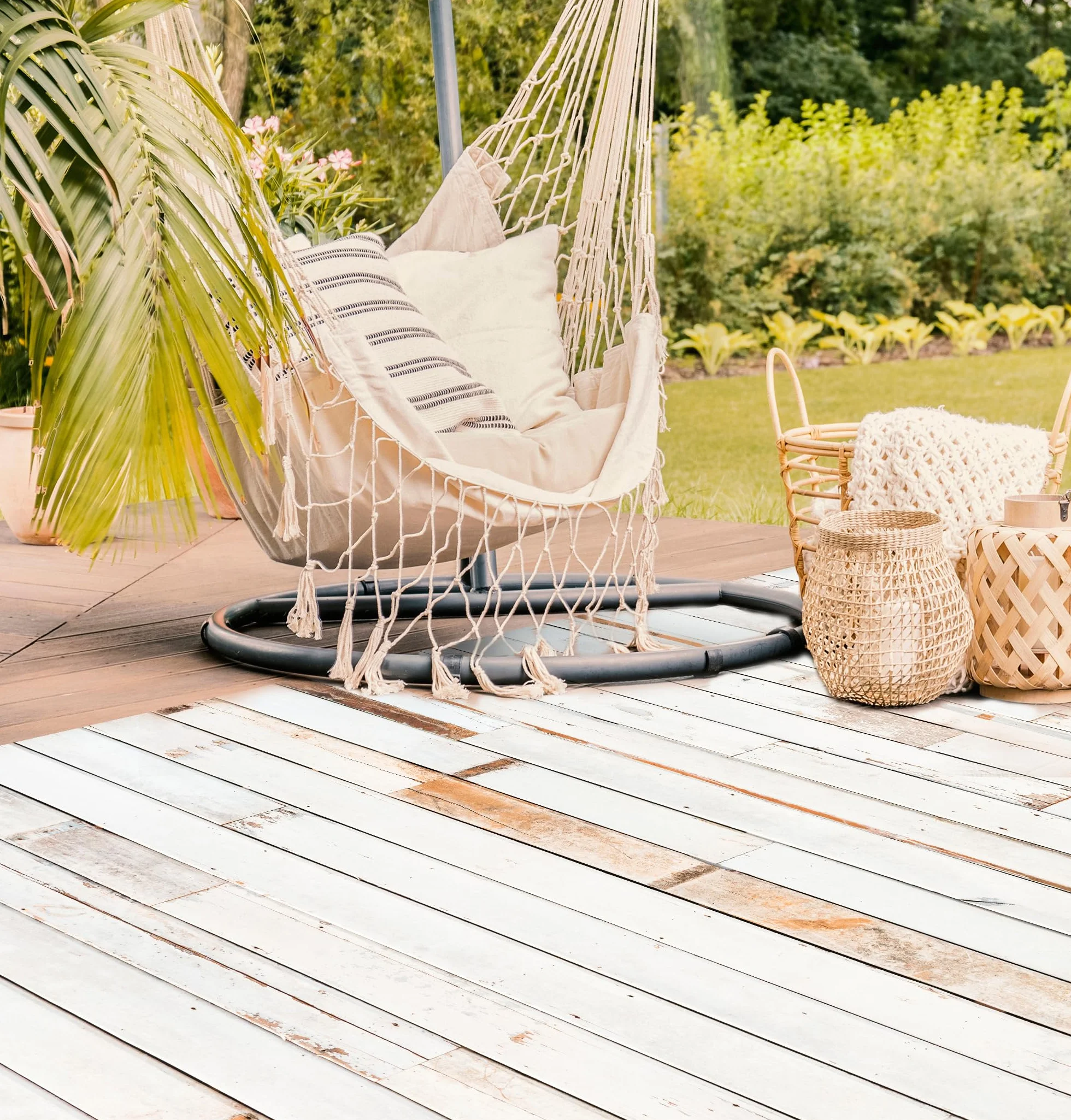 VINILIKO Design | Alfombra Vinílica Madera - Náutica 100x160 cm - Interior y Exterior, Antideslizante, Impermeable, Lavable - Diseño Moderno - Varios Tamaños - Alfombra Vinilo Salón, Terraza