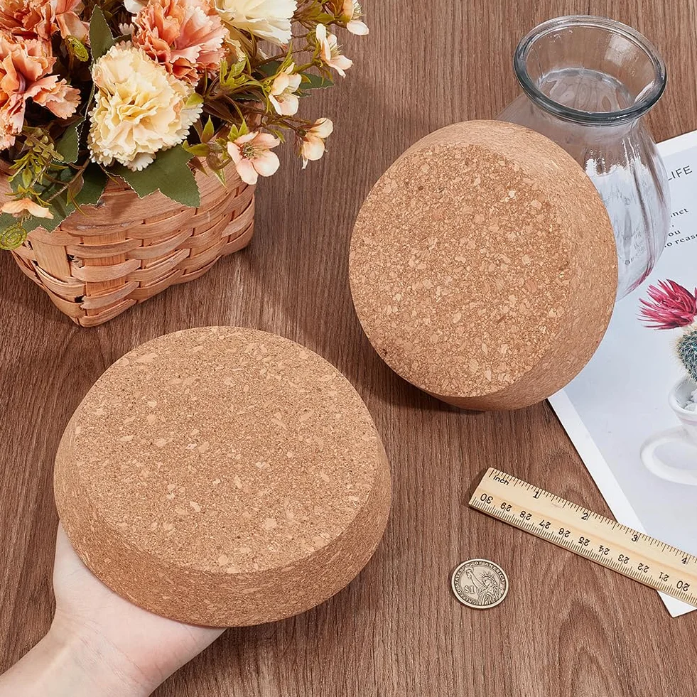 OLYCRAFT 2 tapones de corcho grandes de 2 tamaños, tapones de corcho para botellas de 12 a 13 cm, tapones cónicos de corcho, tapas de tarros de conservas, tapones cónicos de madera para cocina, boda