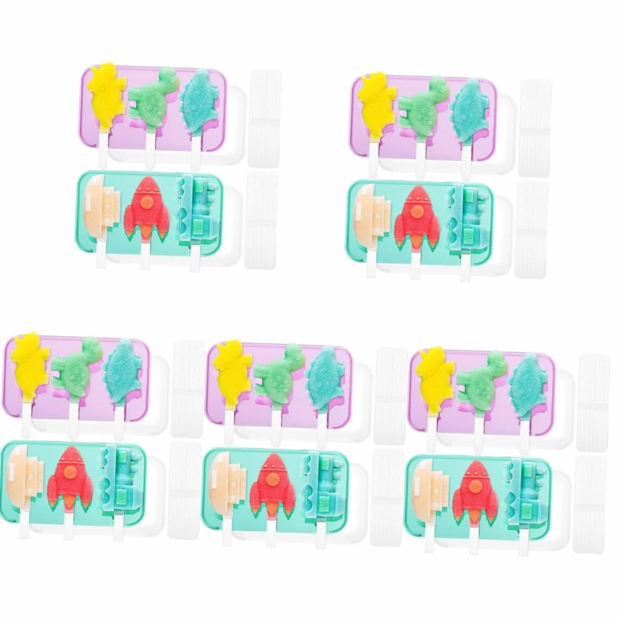 PRETYZOOM 5 Juegos Tarrinas De Helado Con Tapa Titulares Cono Desencadenar Cucharada De Helado Reutilizable Fabricador De Cubitos De Hielo Glacial Tapas Doble Gel De Sílice 2 Piezas * 5