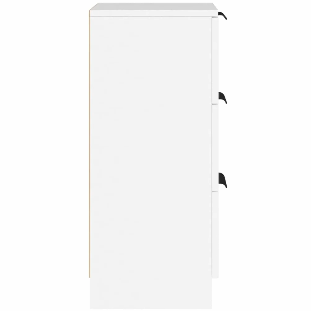 vidaXL 2X Aparadores Mueble Armario Espacio Almacenamiento Auxiliar Salón Consola Teléfono Cajones en Casa Madera Contrachapada Blanco