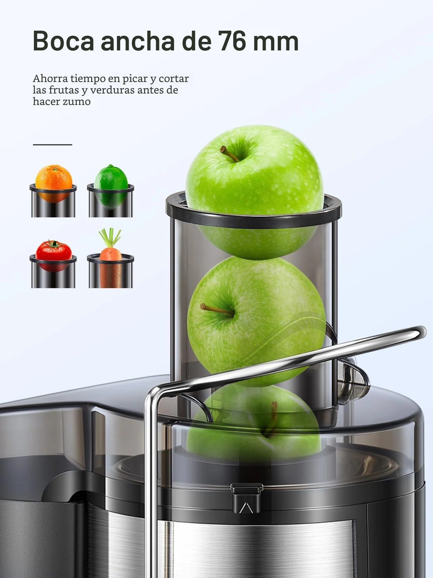 Reemix Licuadoras Para Verduras y Frutas, Licuadora de Acero Inoxidable, Fácil de Limpiar, 2 Modos de Velocidad, 65MM de Boca Ancha, Pies Nondeslizantes, Cepillo Incluido (Black, 800W)