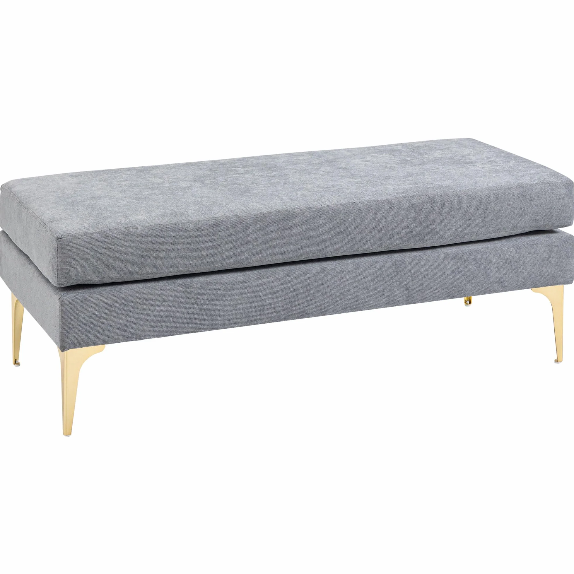 HOMCOM - Banco de entrada, cojines de asiento doble patas de acero, diseño moderno, gran capacidad de carga, 120 kg, 121 x 50,5 x 46,5 cm, color gris claro