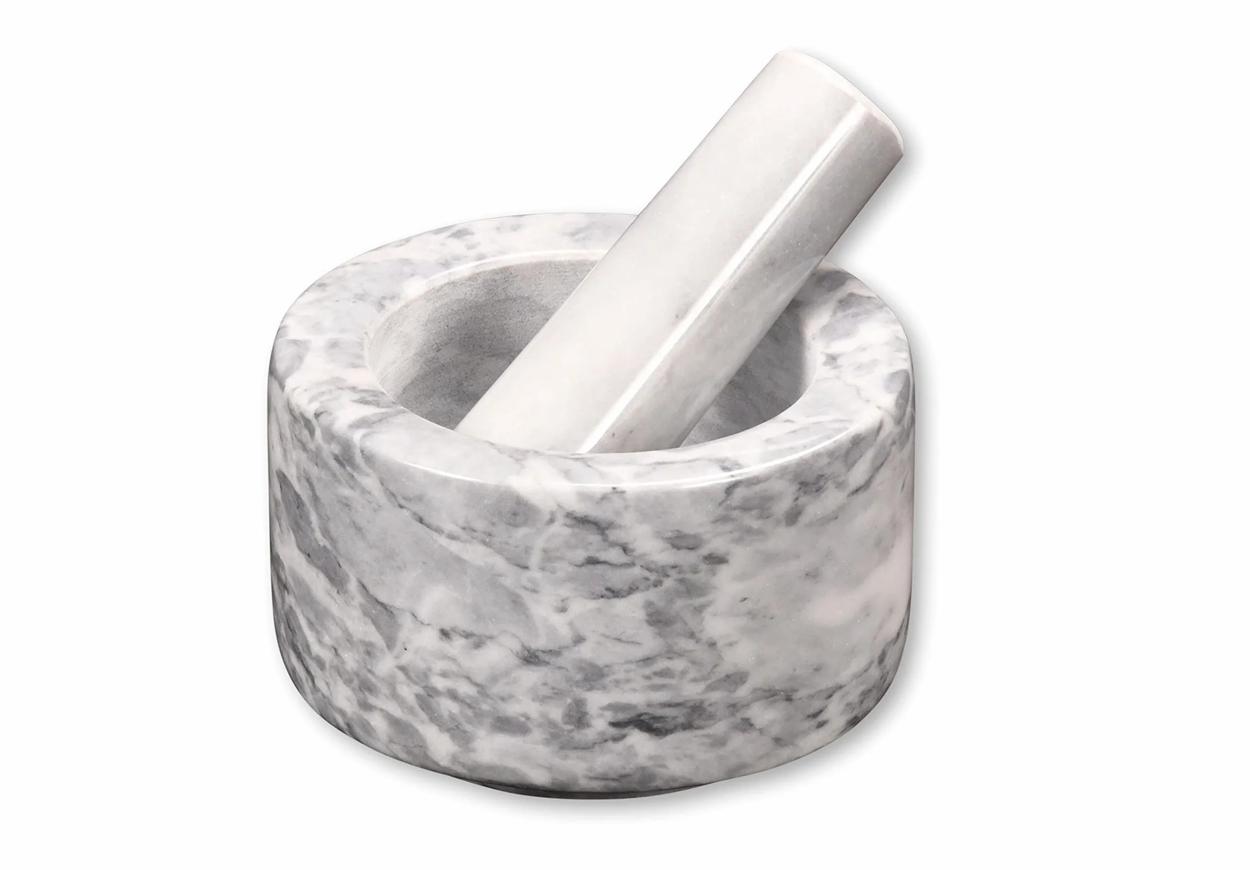 KESPER Mortero de mármol Ø 13 cm altura 8 cm blanco pulido
