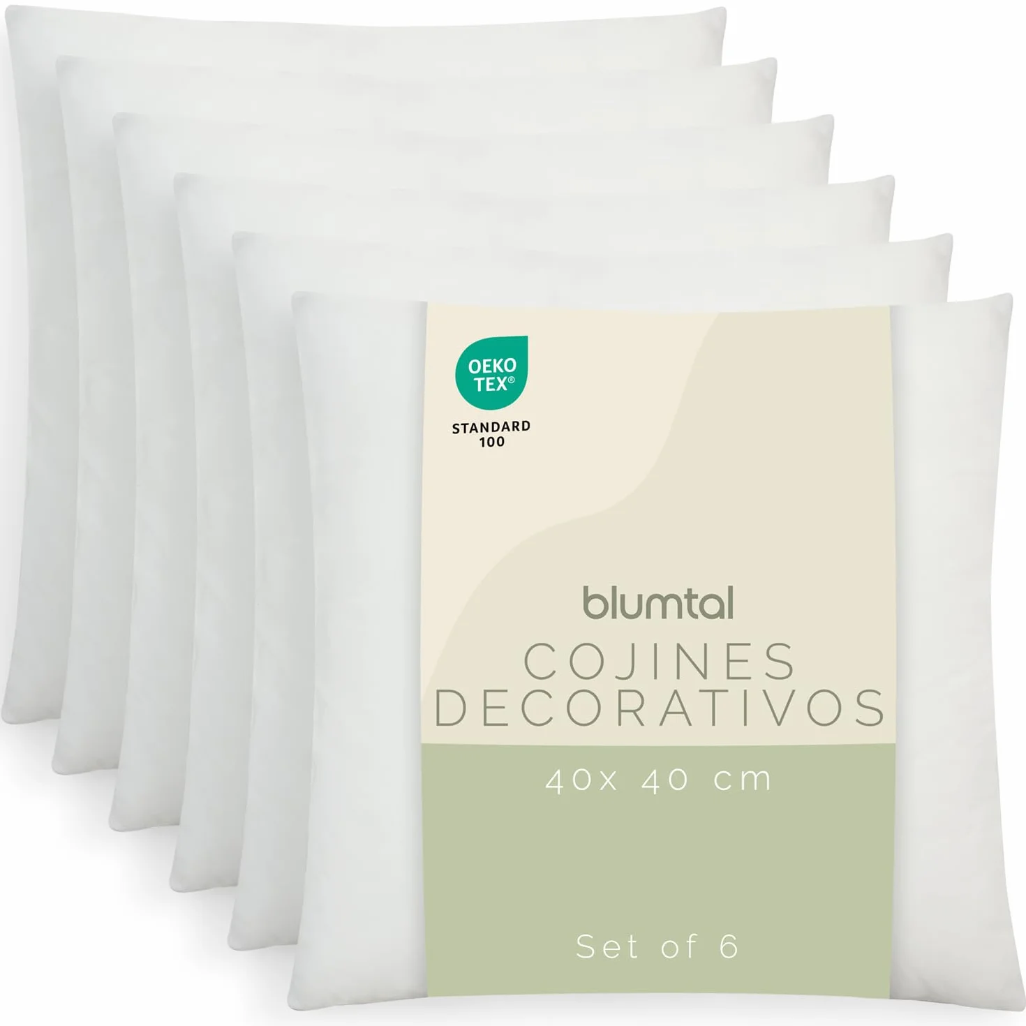 Blumtal Relleno cojin 40x40 cm - Relleno para Cojines 40x40 cm Certificado Oeko-Tex - Relleno de Cojines 40x40 de poliéster - Relleno Cojines 40x40 Lavable - Relleno cojin 40 x 40 - Relleno Almohada