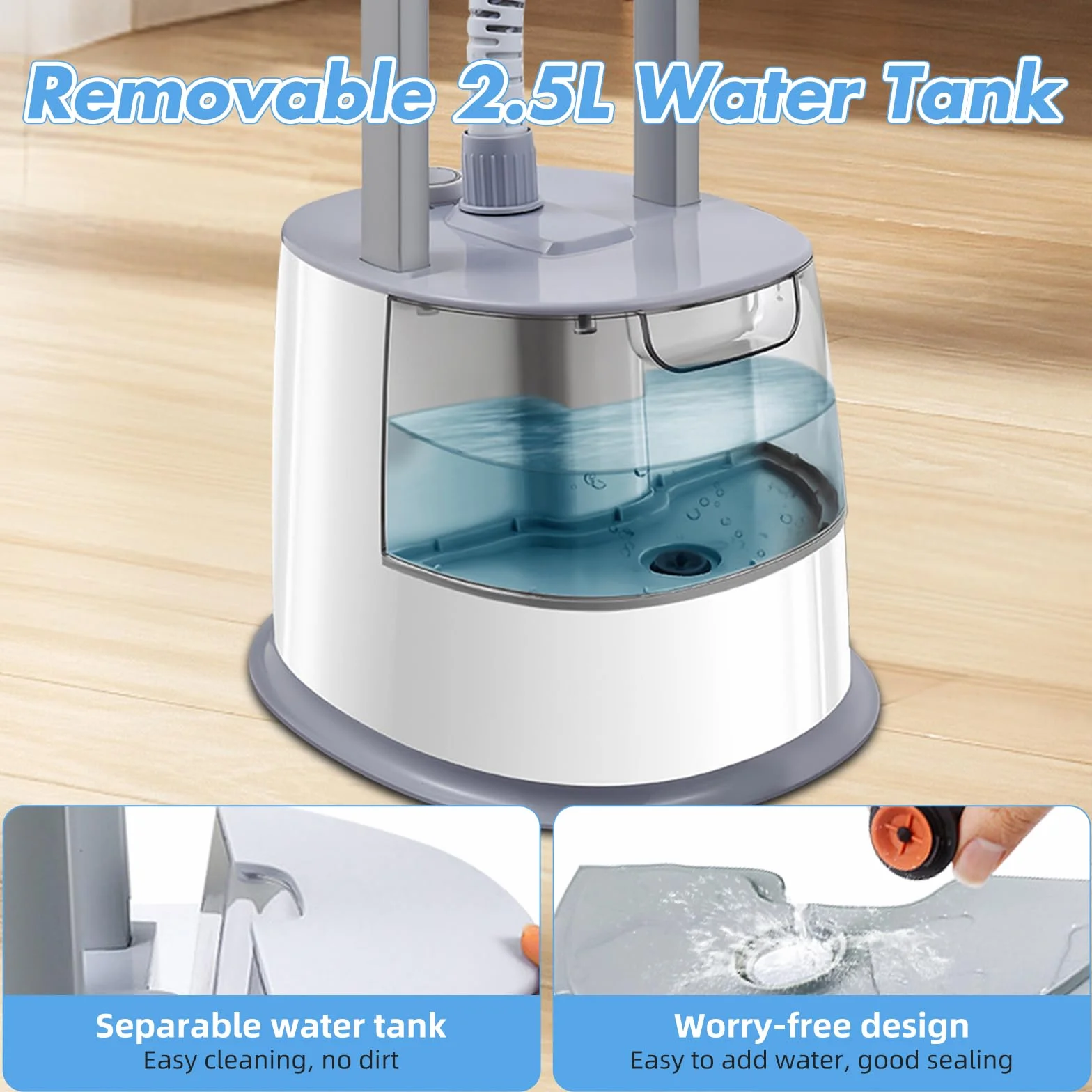 Plancha Vertical Vapor,2000W Plancha de Vapor,Ferro a Vapor Vertical | Depósito de 2.5 L, 45g/min,Altura ajustable, Elimina Arrugas y Funciona en Todos Los Tejidos