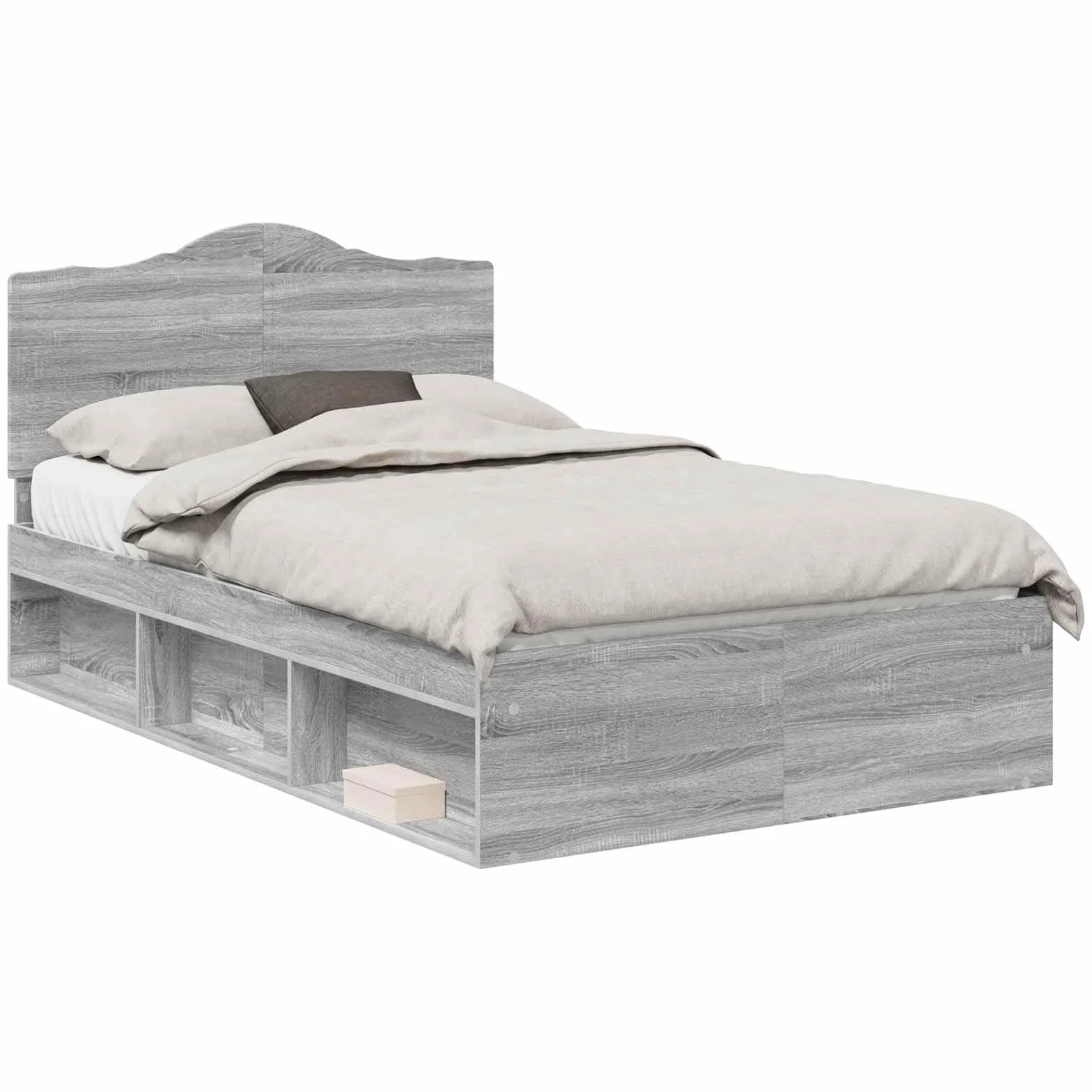 vidaXL Estructura de Cama con cabecera Gris Sonoma 120 x 190 cm