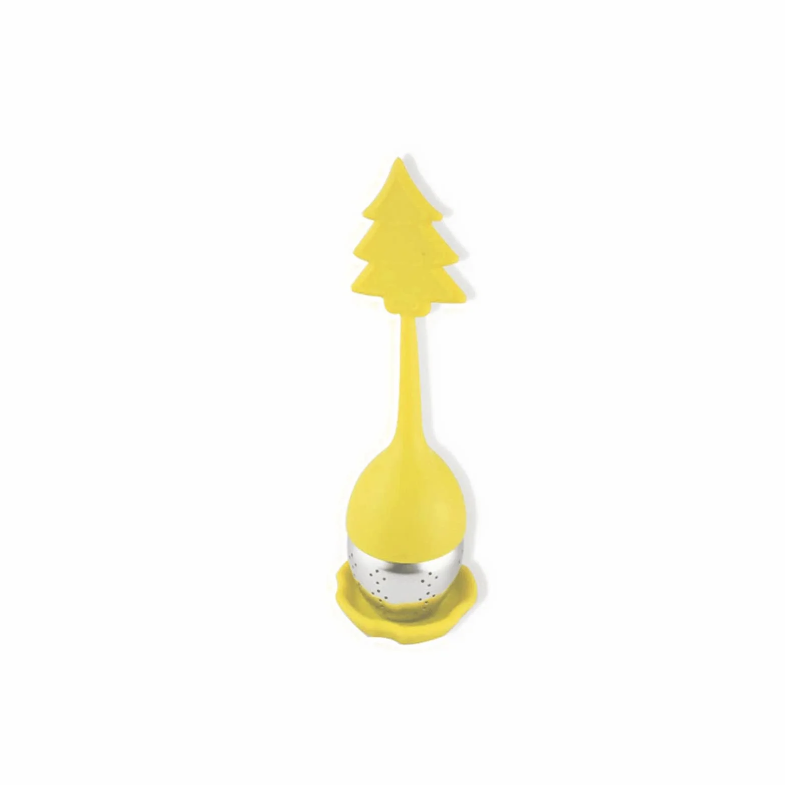 Colador de té de silicona, infusor de especias de hierbas, difusor de té de cocina, colador de té (amarillo)