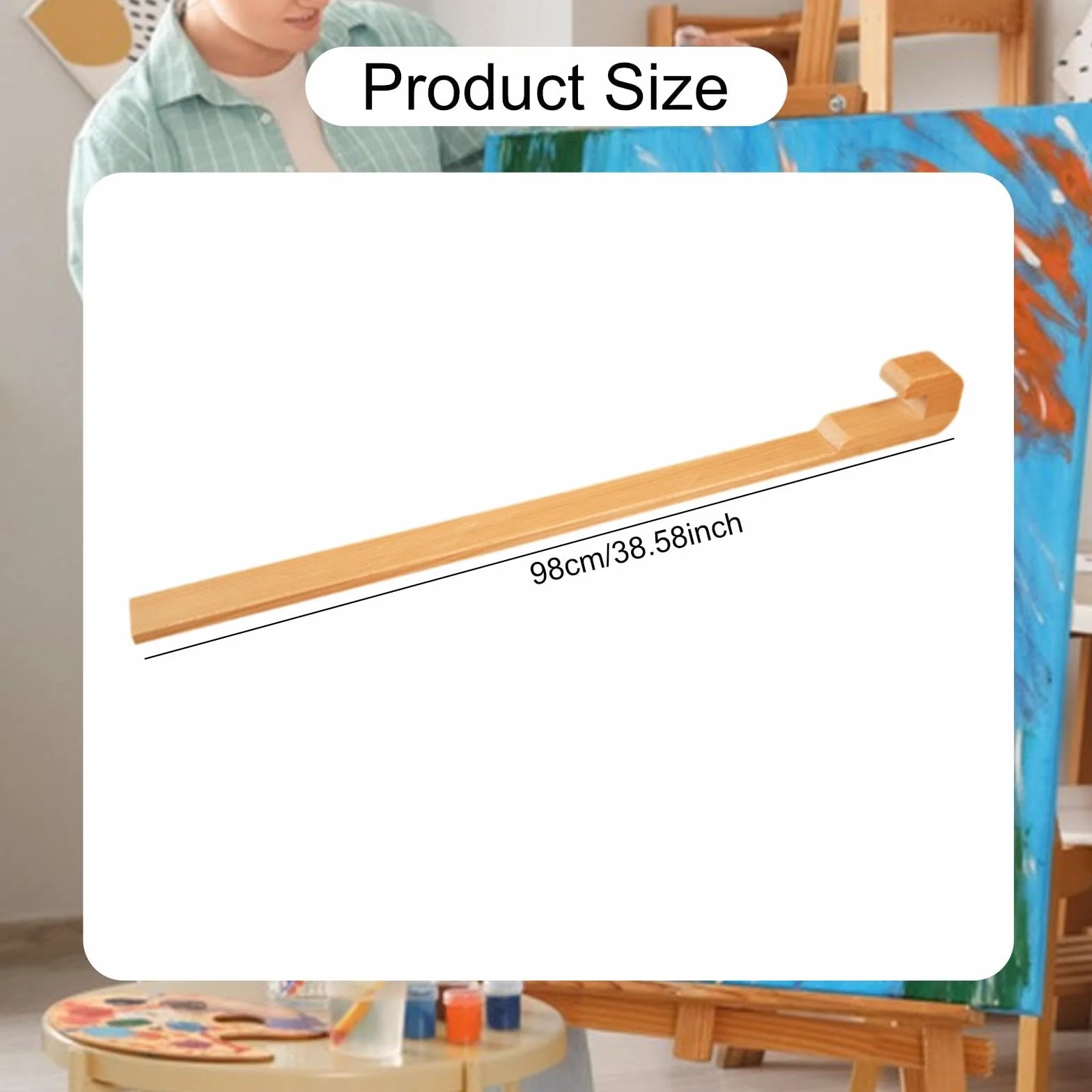 Soporte de Mano de Madera para Pintor, Varilla de Apoyo para Dibujo con Construcción de Madera Confiable Y Gancho Innovador, Adecuado para Pintura Al
