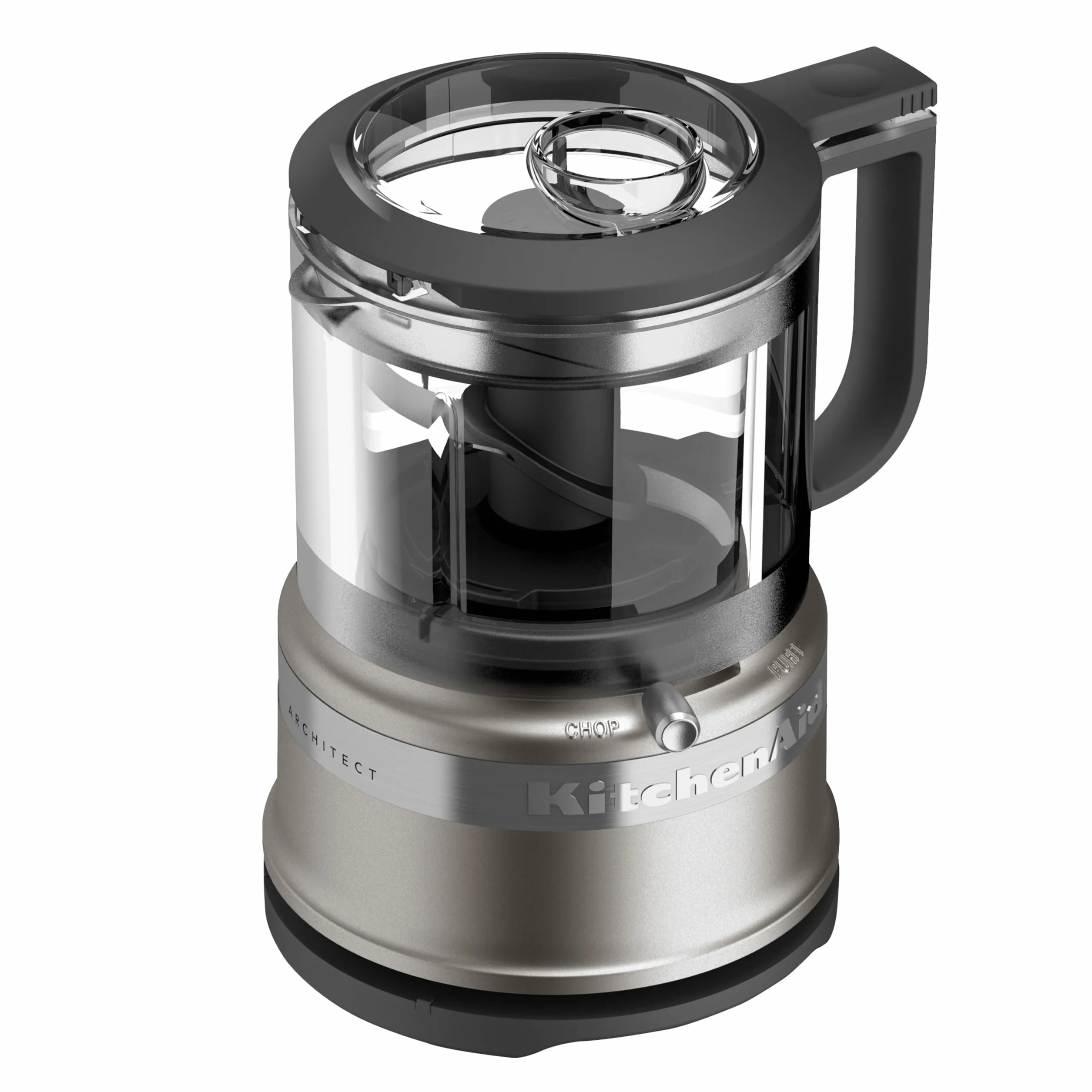 KitchenAid Mini Procesador de Alimentos 830ML, Picadora Eléctrica Compacta 2 Velocidades y Pulso, Ligera y Fácil de Limpiar, Contour Silver