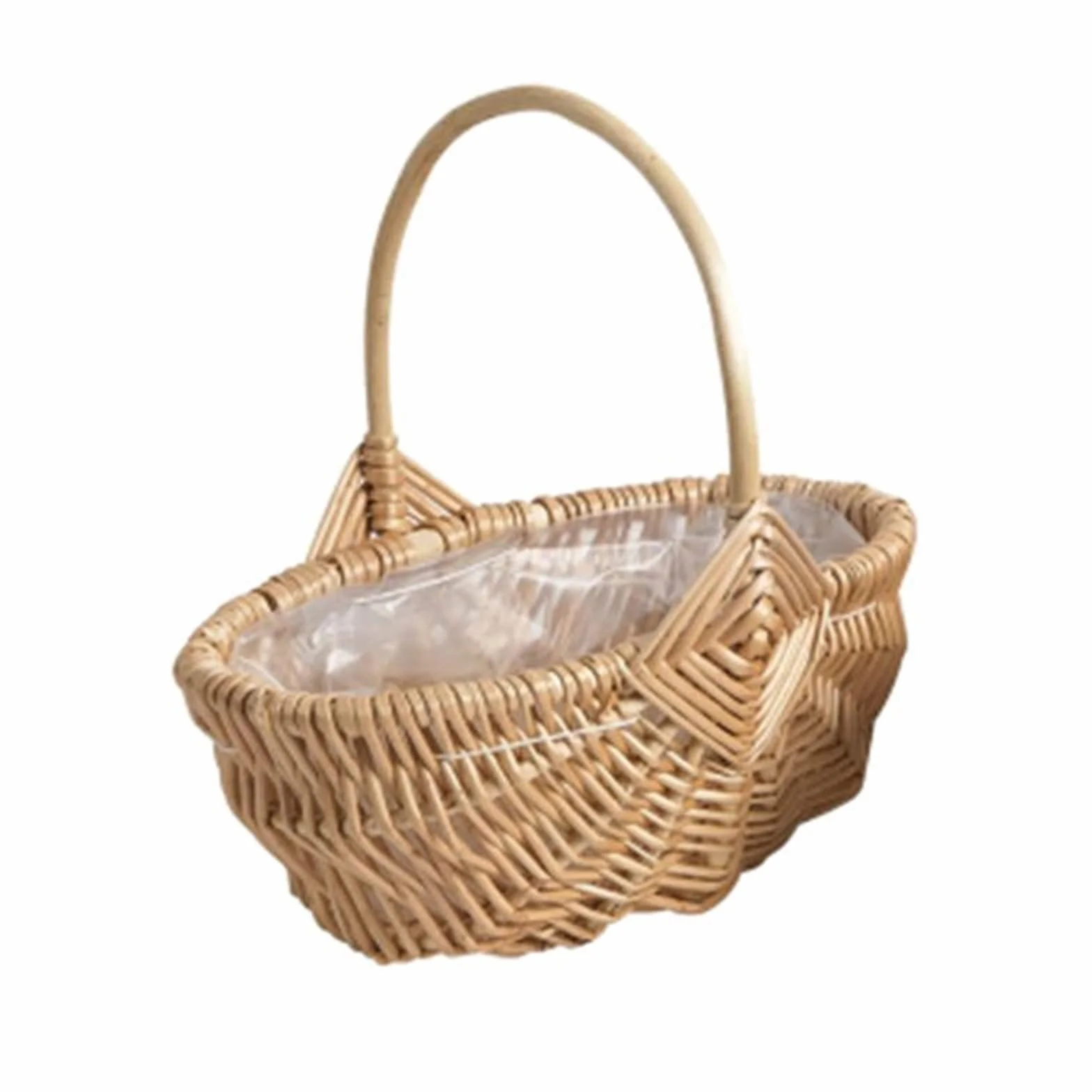 Cesta de Picnic Tejer a Mano Cesta de Madera Fruta Pan Cesta de Verduras Cesta de Huevos de Pascua Cesta de Regalo de Flores y Frutas de Mimbre