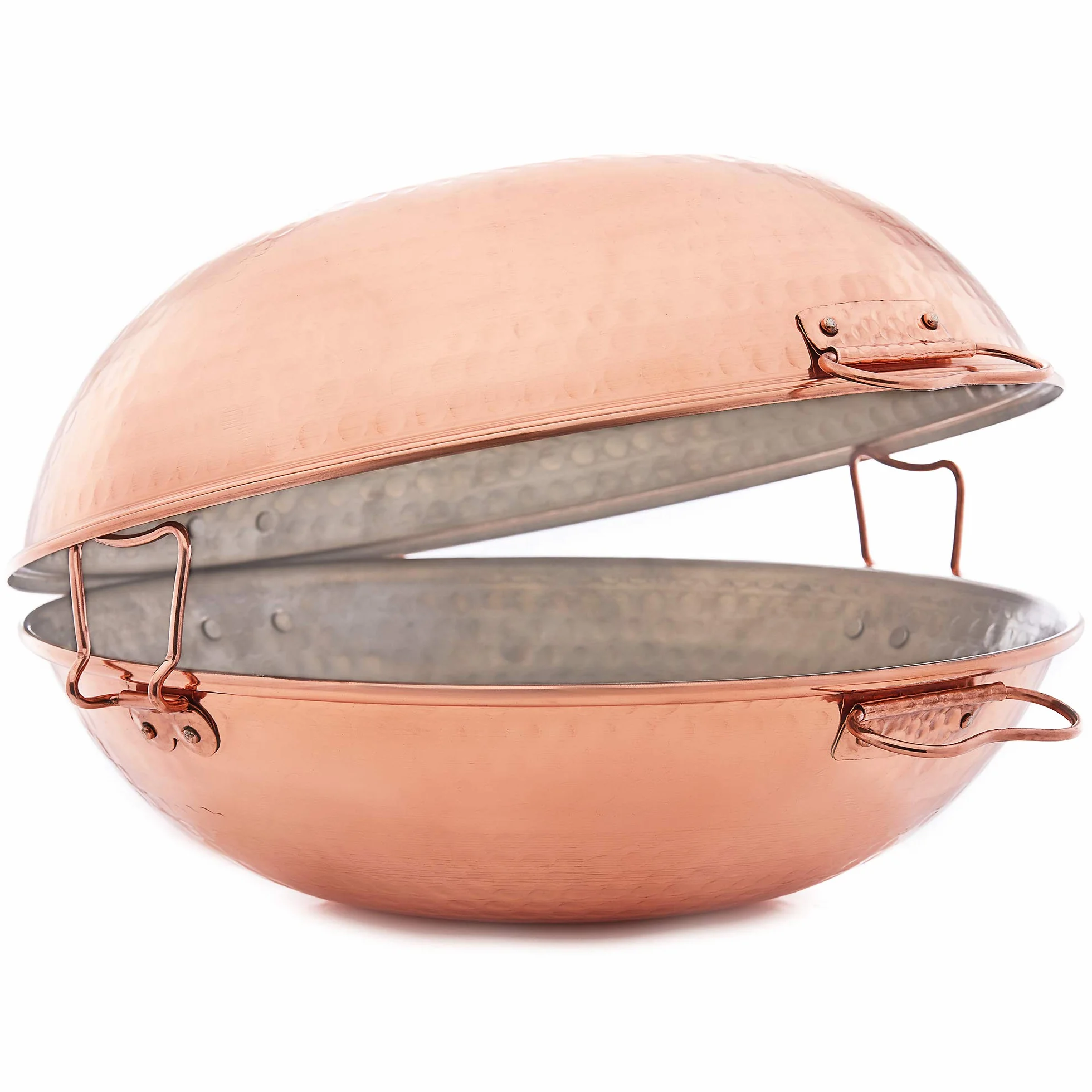 Cataplana Original Tradicional Portuguesa en cobre apto para gas, vitroceramica y horno, diámetro 36 cm