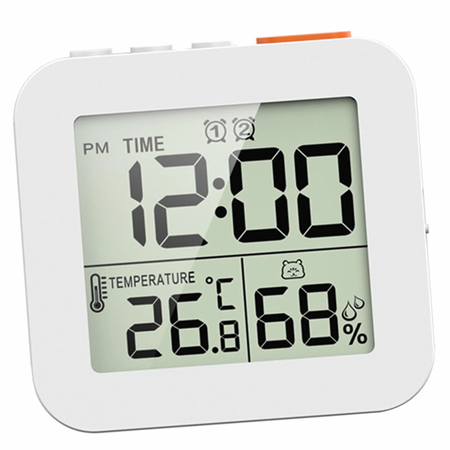 Perfk Reloj de Baño Digital Temporizador Ducha Alarma Impermeable Cocina Higrómetro Pared Blanco