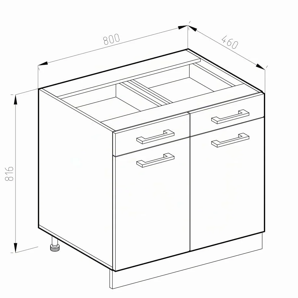 Vicco Mueble bajo de Cocina R-Line, Roble Dorado/Antracita, 80 cm sin encimera
