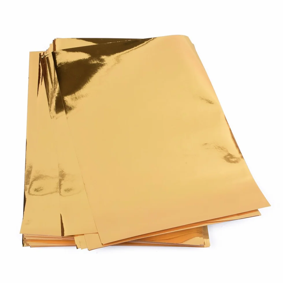 Papel Metálico Dorado Brillante 8.25x11.75 Pulgadas 25 Hojas para Manualidades