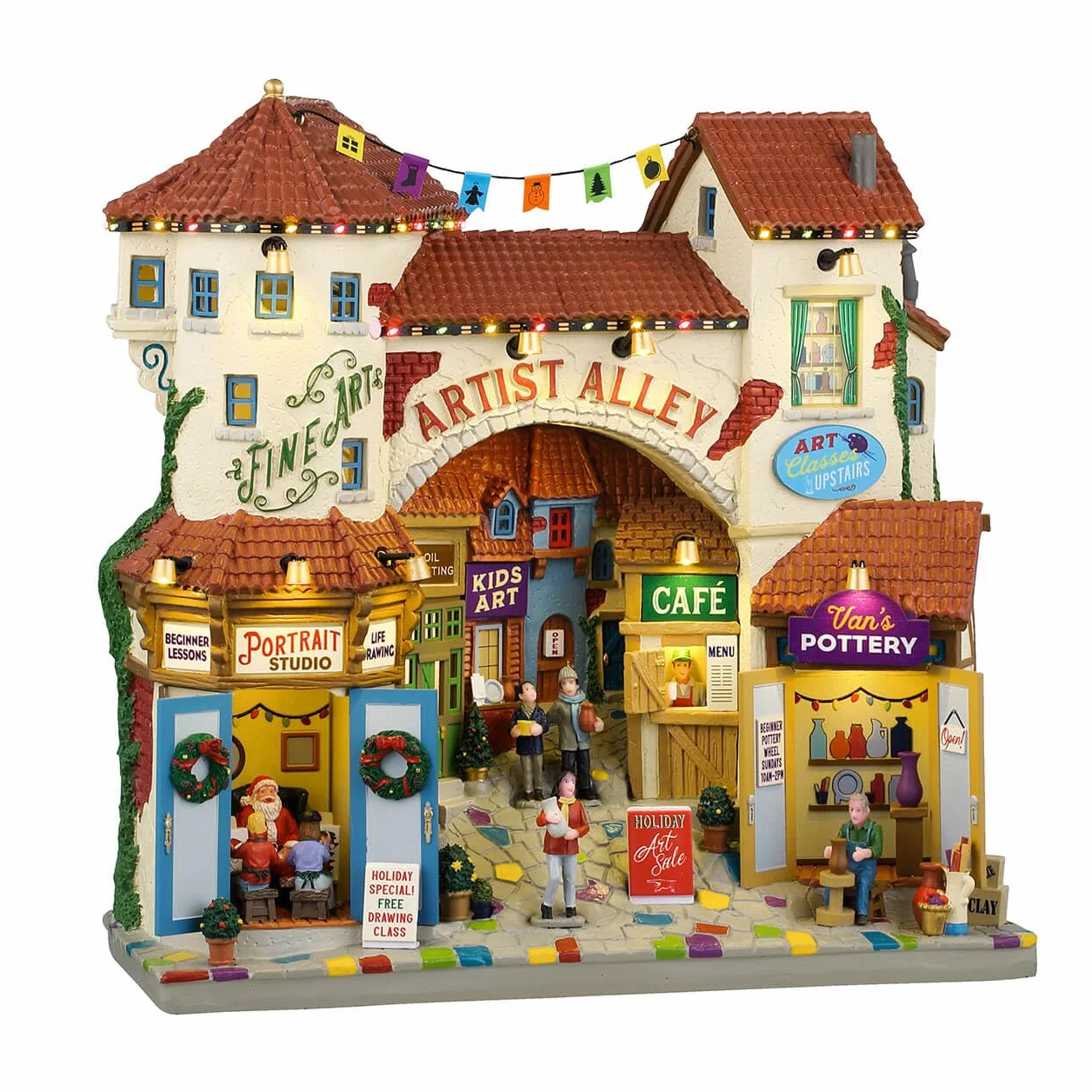 Lemax Christmas Village Artist Alley 45226 - Luces LED a Pilas