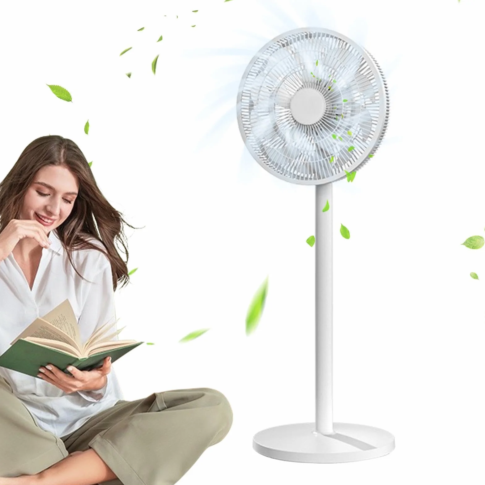 Ventilador De Suelo - Dispositivo de Pedestal Oscilante y Silencioso | Ventilador De Suelo De Bajo Consumo - Para Dormitorio Universitario, Cocina De Interior, Oficina En Casa Y Salón De