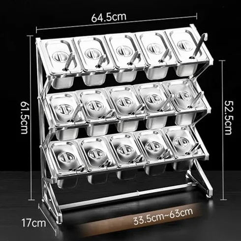 Organizador de almacenamiento de cocina expandible con estante para encimera, dispensador de especias y alimentos para cocina, buffet, solución de ahorro de espacio, fácil acceso a condimentos