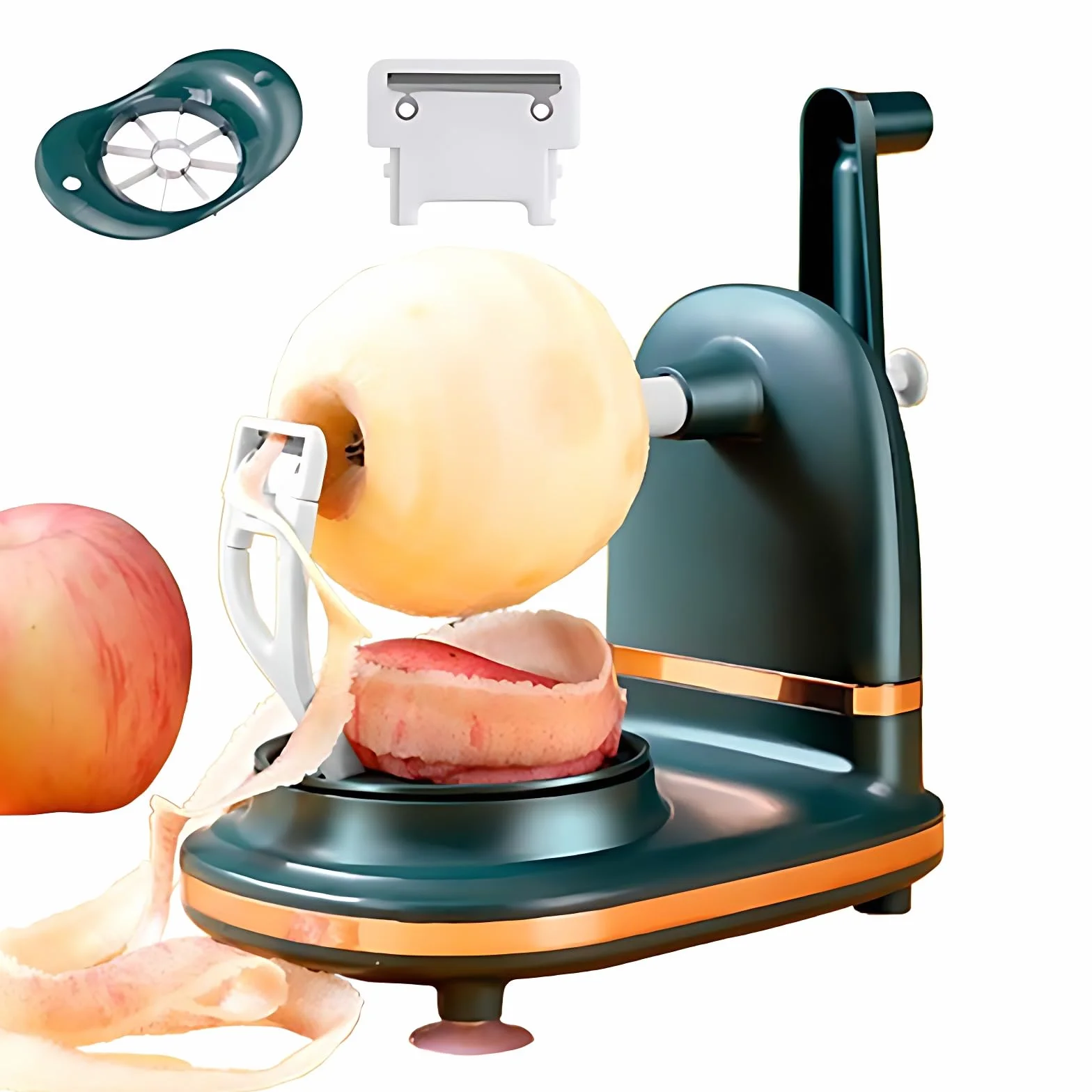 Juego de Pelador de Manzanas con Cuchilla de Repuesto, Pelador Rápido 5 s para Verduras