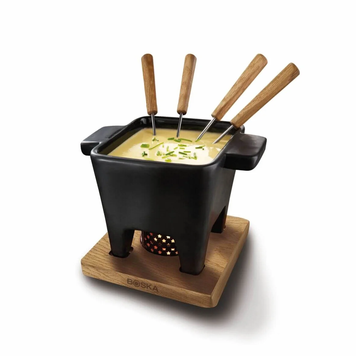 Boska Tapas Fondue Nero L - Por 350 gramos queso derretido - 600 ml