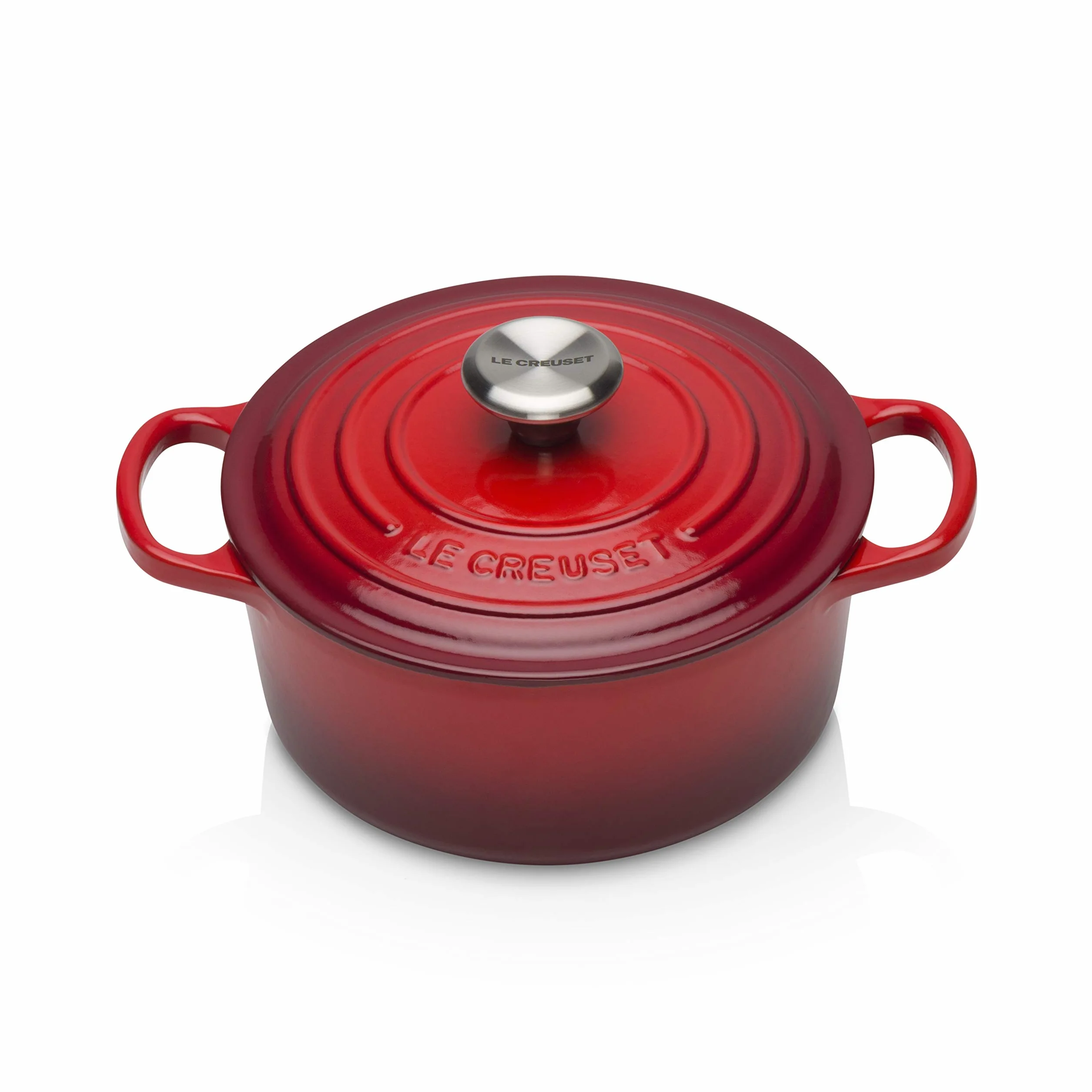 Le Creuset Cocotte redonda de hierro fundido, 18 cm, 1, 8 L, Todas Las Fuentes de Calor incluso inducción, Cereza, 21177180602430