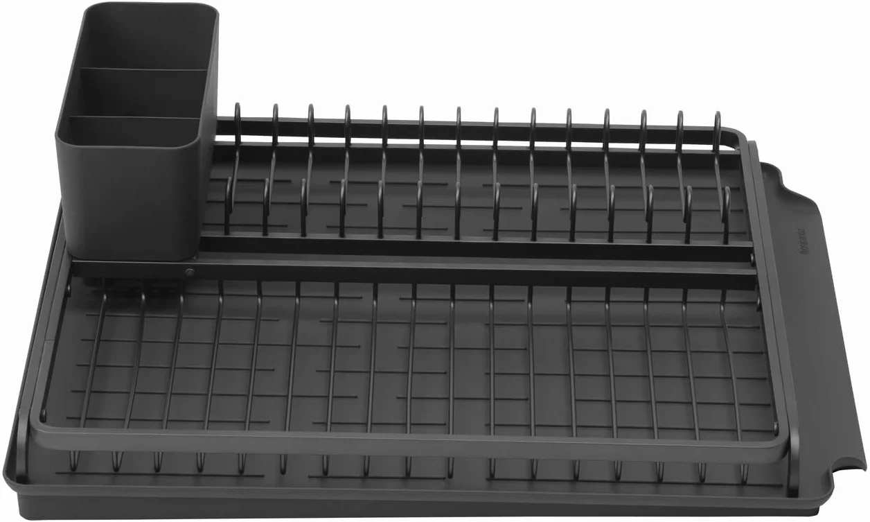 Brabantia Estante para secar Platos, Gris Oscuro, Grande (38,5 x 49 cm)