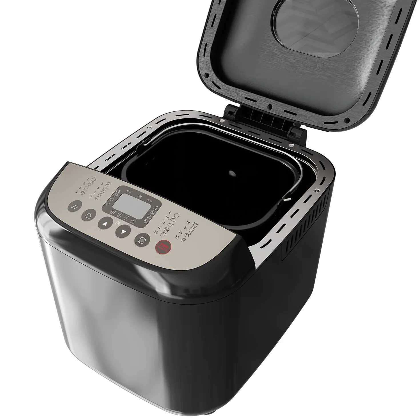 BLACK+DECKER BXBM600E - Panificadora | 600W | Capacidad 500g, 750g y 1kg | 17 Programas para Pan, Yogur, Bizcochos y Mermeladas | Programable 15h | Cubeta Extraíble
