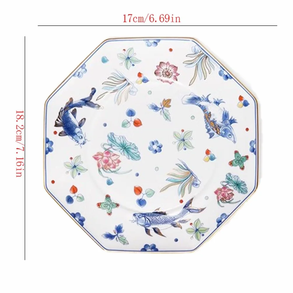 Platos Para Comer Plato De Cena De Cerámica Fresca, Vajilla China De Alta Gama For El Hogar, Plato De Filete De Aperitivos De Frutas Plato De Cerámica Para La Cena