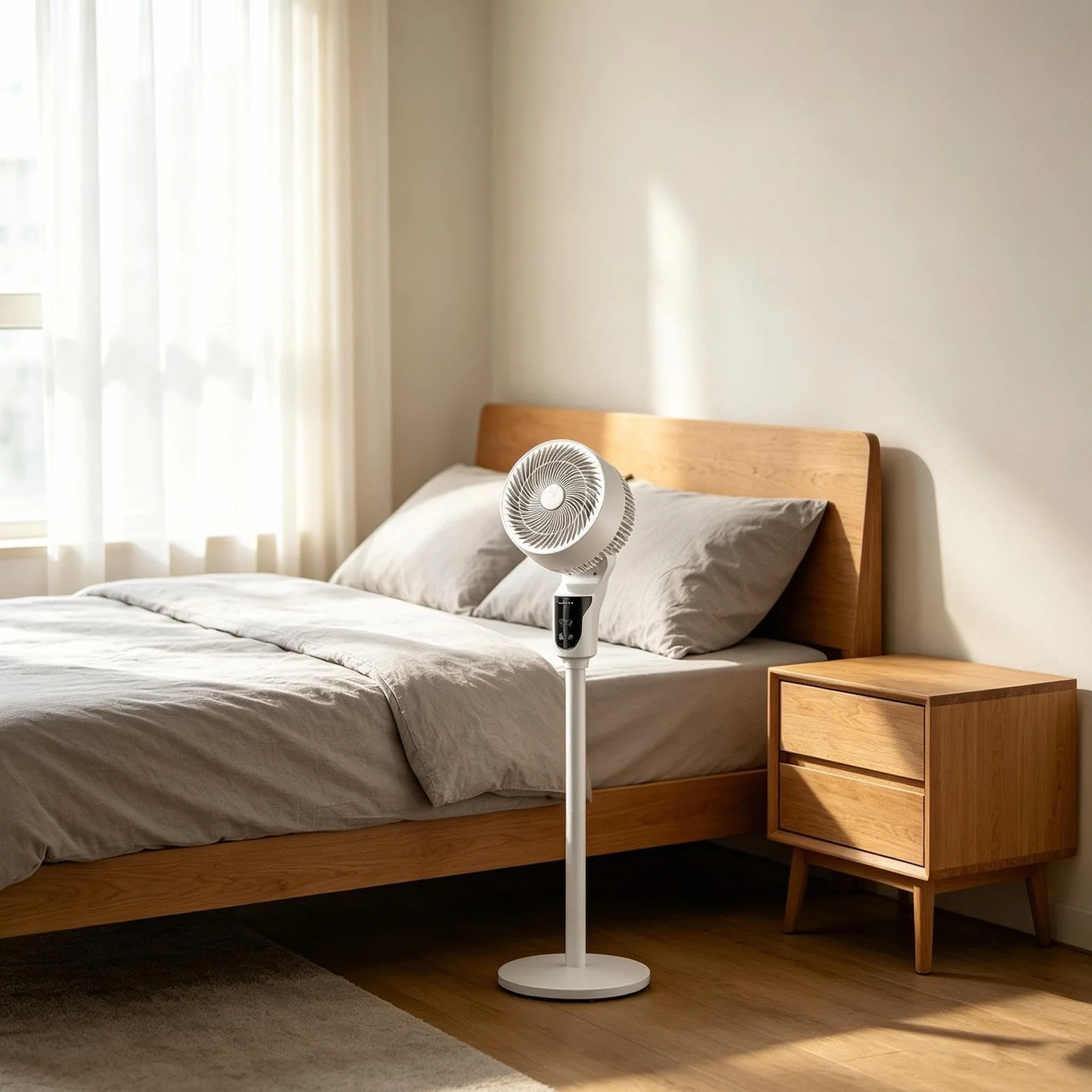 Genérico Ventilador Torre Para Habitación Altura Ajustable Ventilador | Circulador De Aire Silencioso Con Mando A Distancia Para Escritorio Cocina Dormitorio Suelo Habitación Hogar