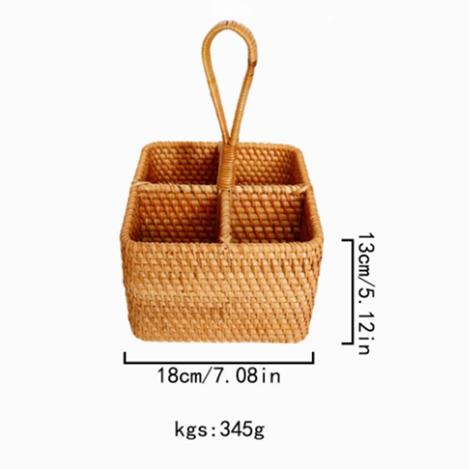 Soporte de Ratán para Cubiertos con Compartimentos, Plazoleta