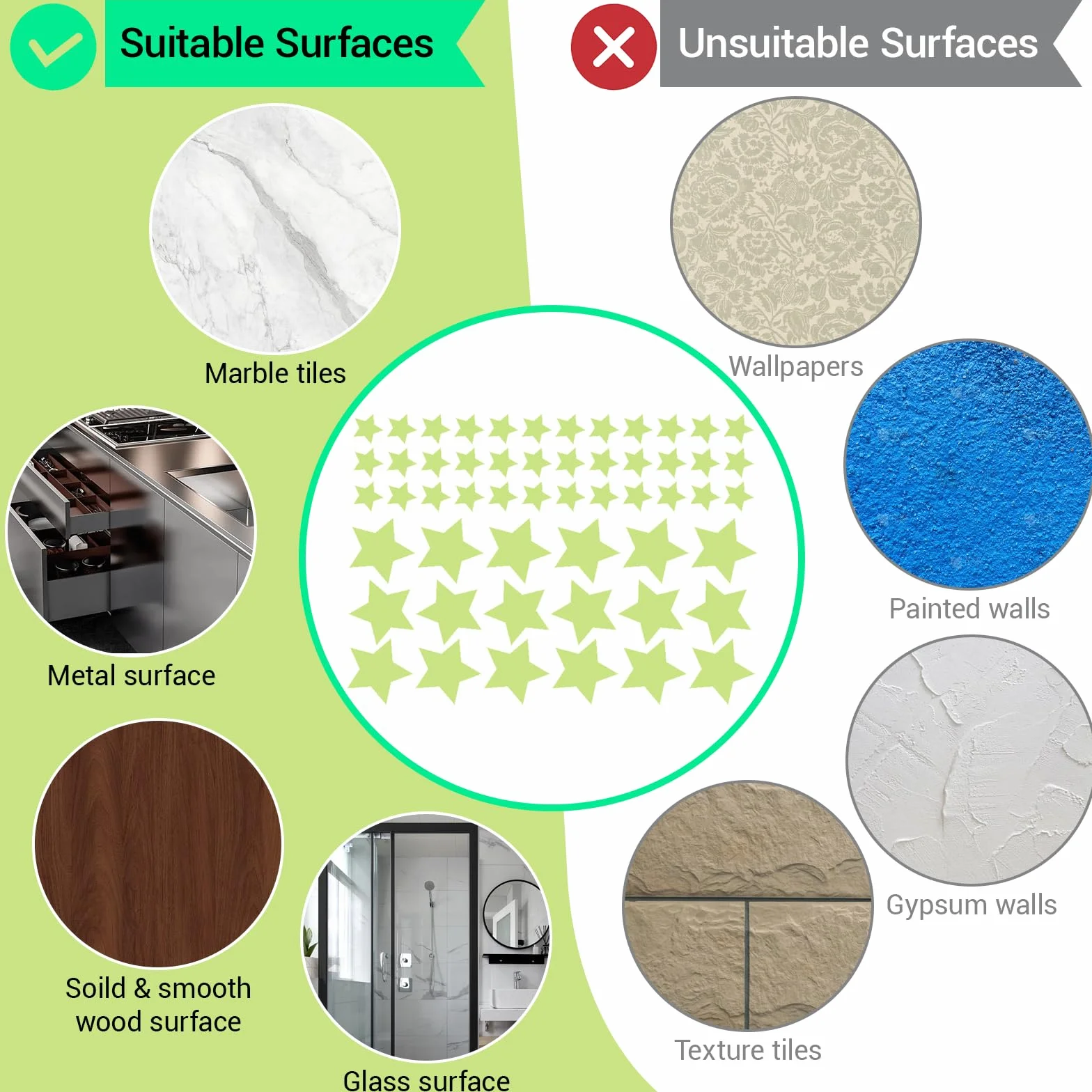 Pegatinas Fluorescentes Estrellas Luminosas para Niños Decoración Dormitorio Infantil