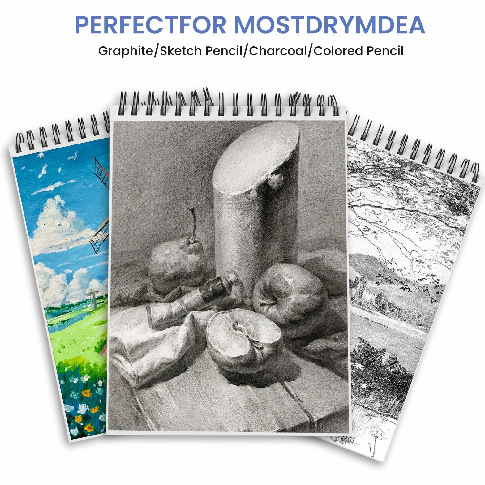 Cuadernos de Bocetos A4 120 Páginas Bloc de Dibujo Cartón Duradero