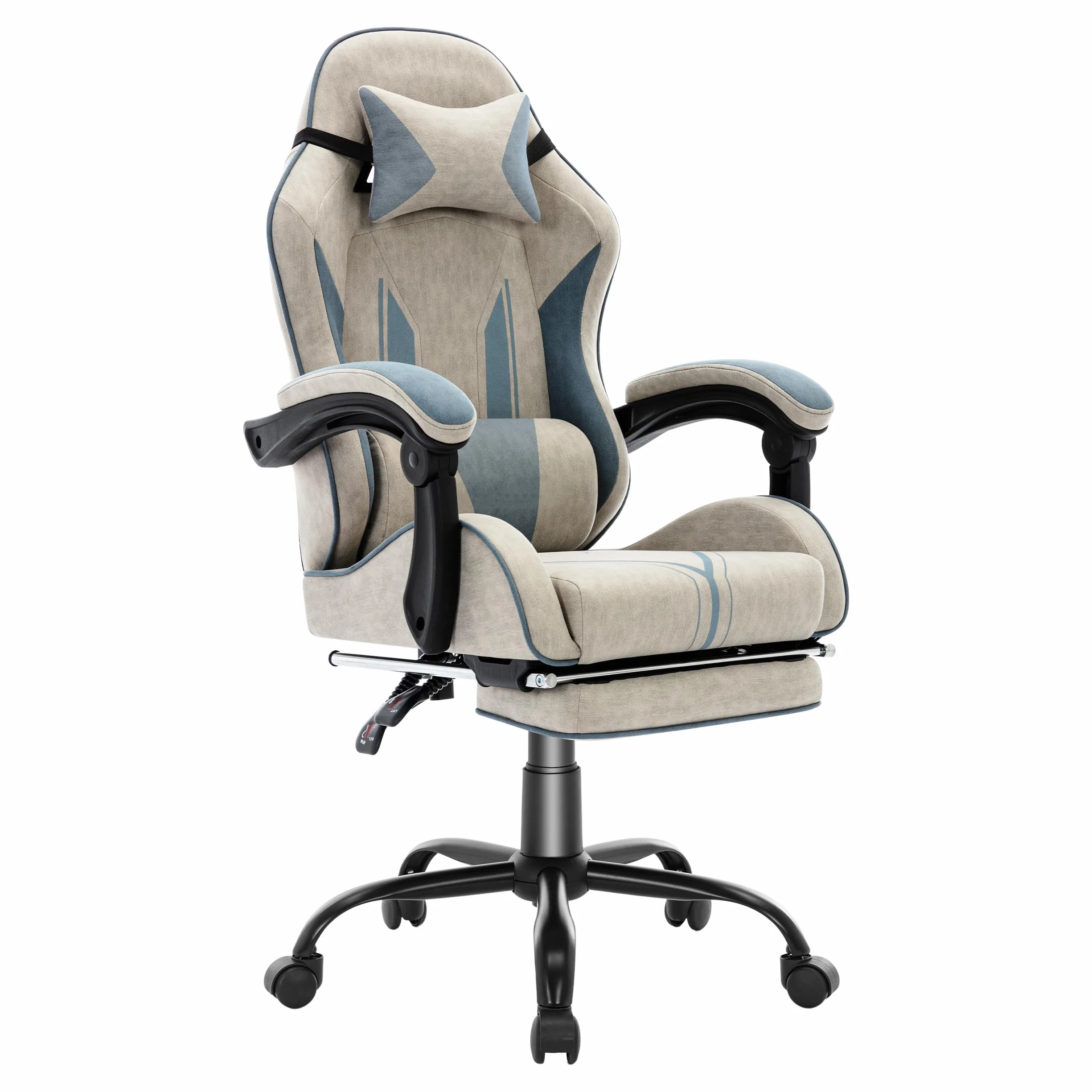 Silla ergonómica para juegos con reposapiés y soporte lumbar, silla de computadora ajustable estilo carreras para adultos, adolescentes, niños, silla de escritorio de oficina con base