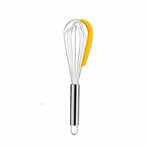 Juego de batidor de Acero Inoxidable y raspador de Silicona con Separador de Huevos para Cocina casera, Mango ergonómico Cepillado Silk Pillowcase
