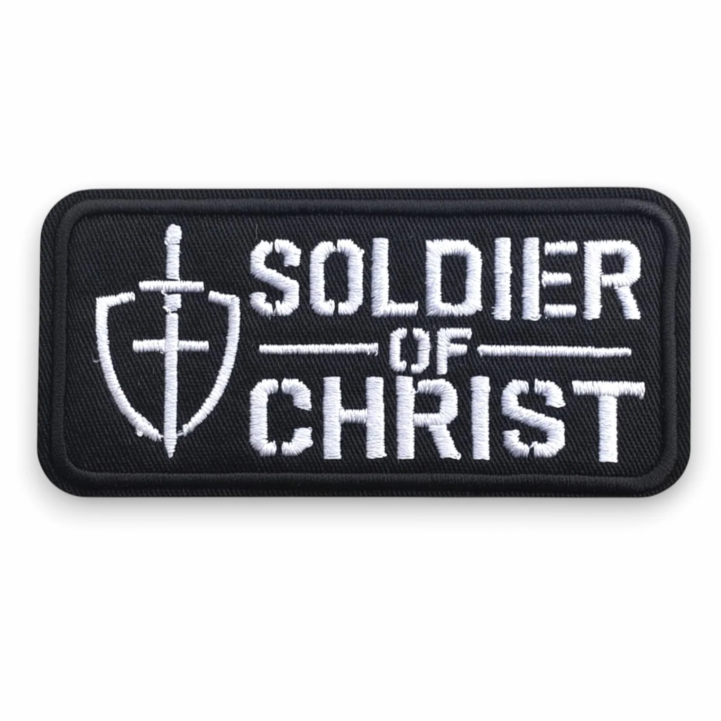 Parche de soldado de Cristo, parche para coser o planchar, aplique bordado para chaleco de ropa, recuerdo de motociclistas cristianos, Jesús, bordado decorativo, chaleco y chaquetas, costuras premium