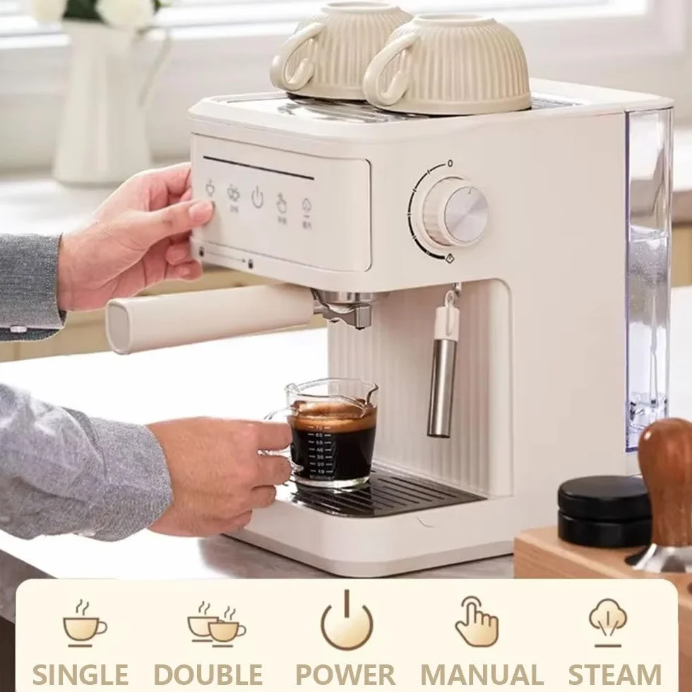 Cafetera Espresso De 20 Bares, Cafetera SemiautomáTica con Vaporizador De Leche, Pantalla TáCtil, Tanque De Agua De 60 Oz, Cafetera para El Hogar, MáQuina De Café con Leche MilkyWhite