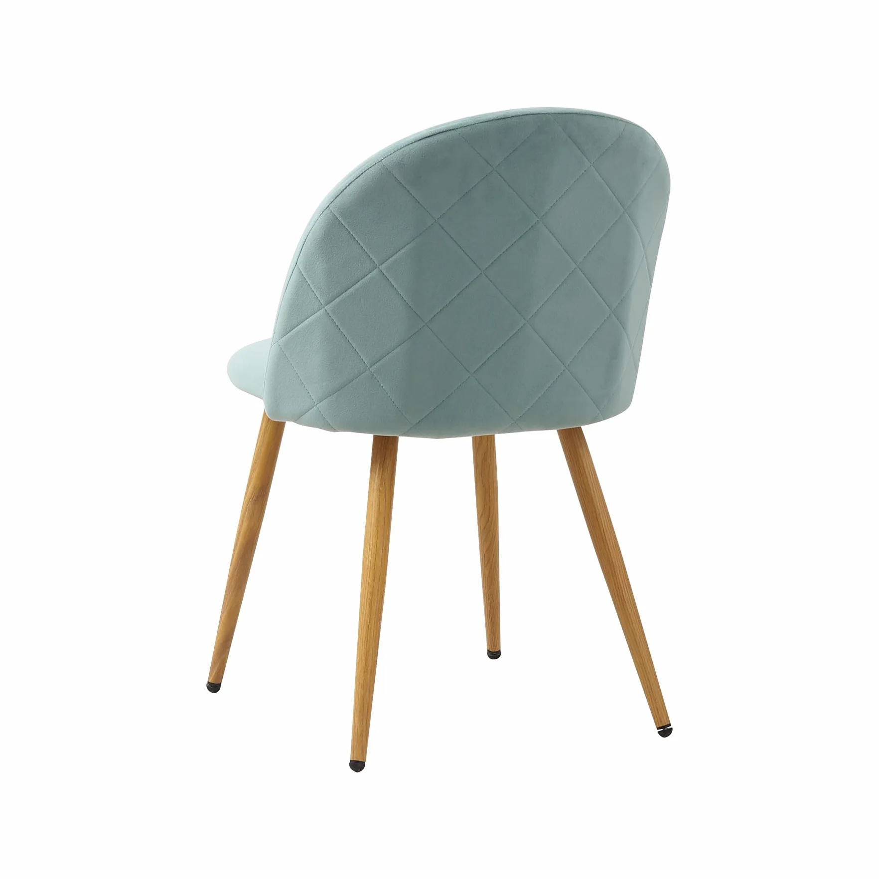 Juego de 4 Sillas de Comedor Tapizadas de Terciopelo con Patas de Metal Ajustables (Verde+Rosa)