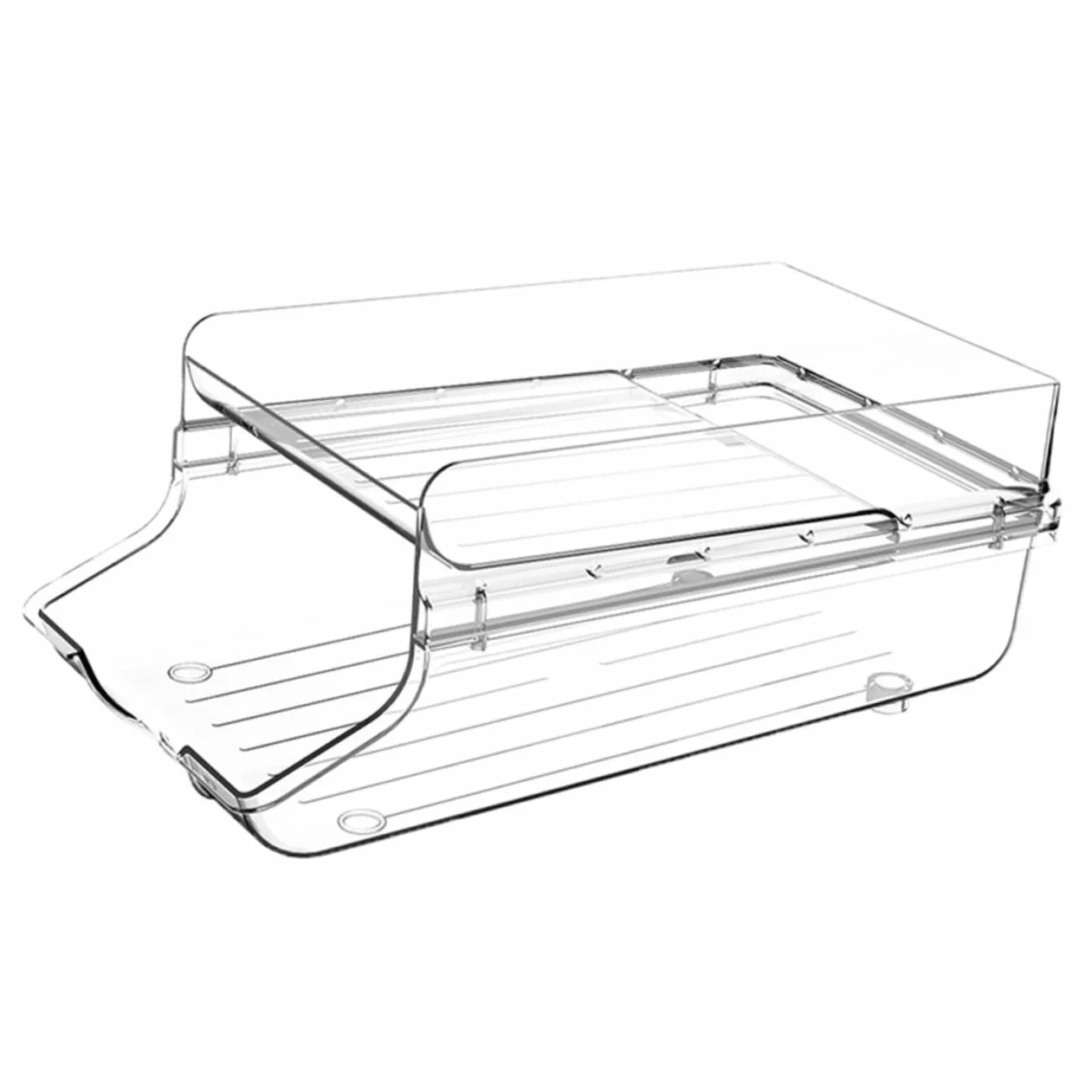 ULTECHNOVO Organizador de Latas de Refresco Transparente de Doble Capa | Plástico, Diseño Rodamiento Automático, para Apartamento y Campers, 1 Pieza